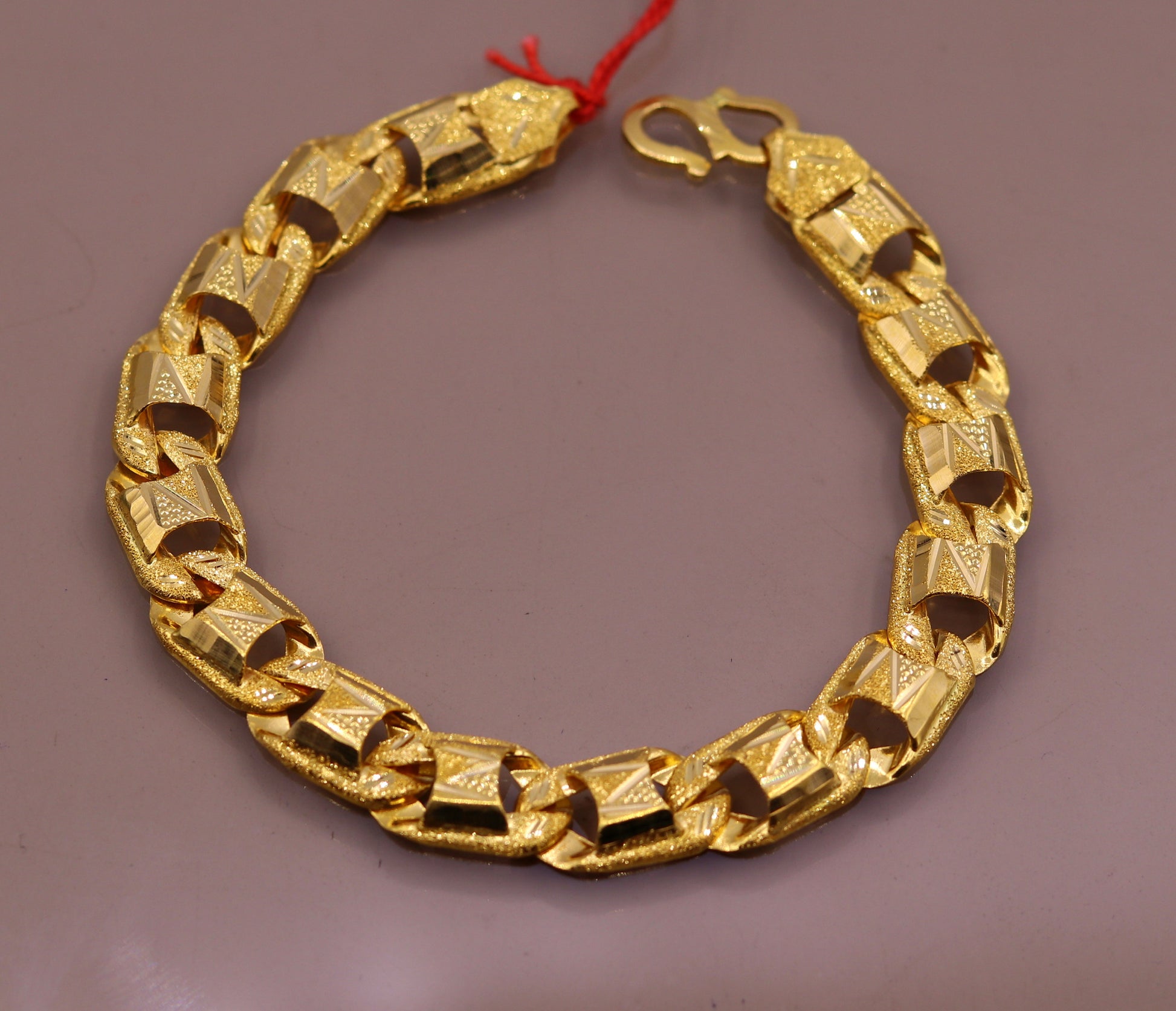 Amazing 22kt yellow gold handcrafted gorgeous design diamond cut designer flexible bracelet unique new stylish unisex bracelet jewelry - TRIBAL ORNAMENTS