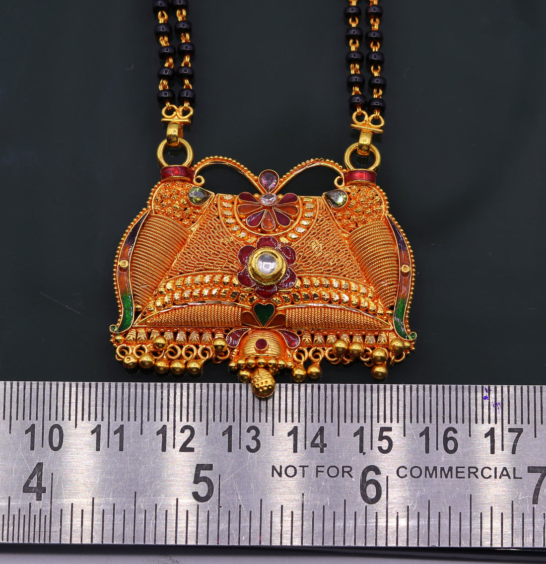 Vintage antique design handmade 22kt gold amazing filigree work necklace pendant chain mangalsutra excellent jewelry from india - TRIBAL ORNAMENTS