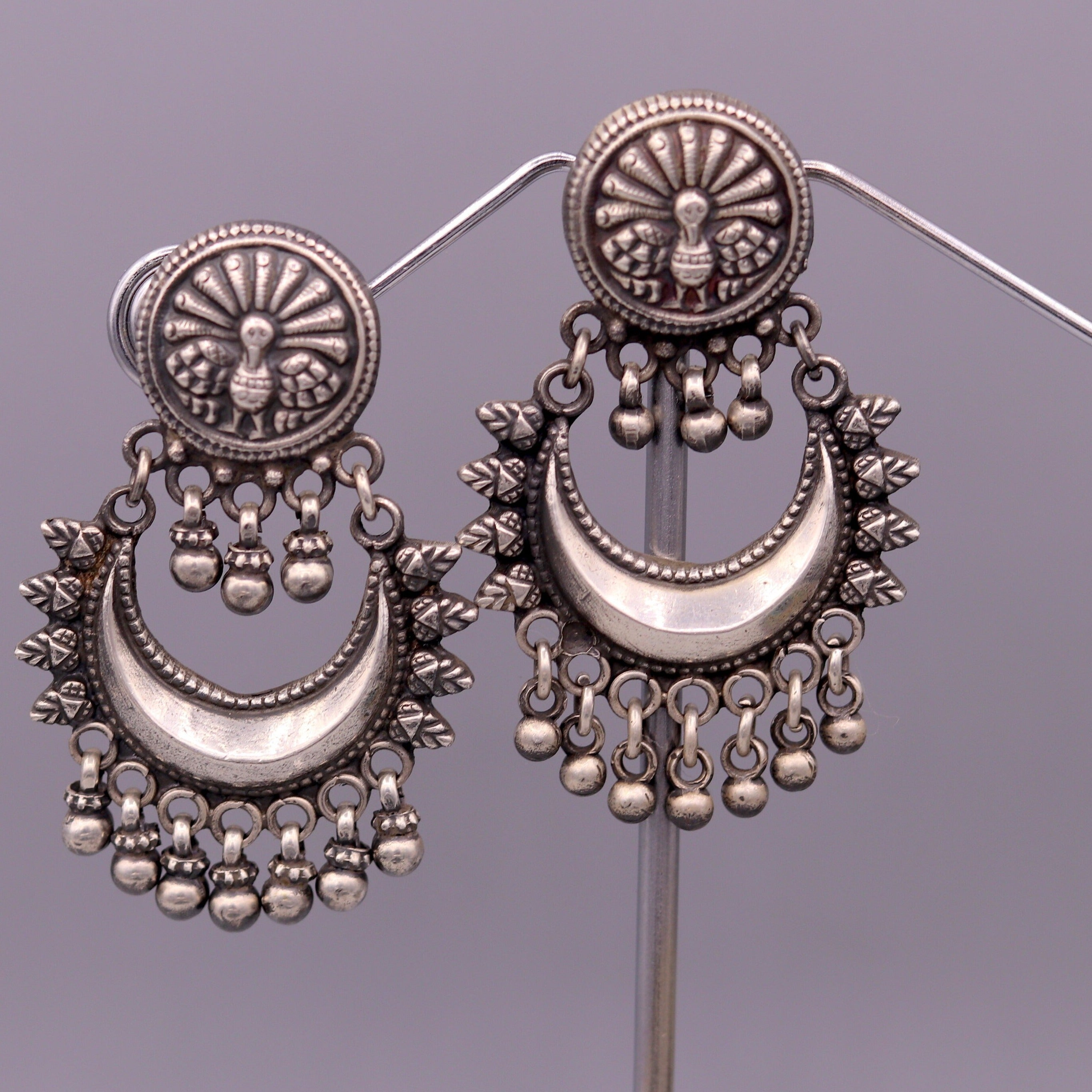 925 sterling silver chandelier stylish handmade earring jhumka, Gorgeous  turquoise stone earring drop dangle, tribal ethnic earring ear740 | TRIBAL  ORNAMENTS