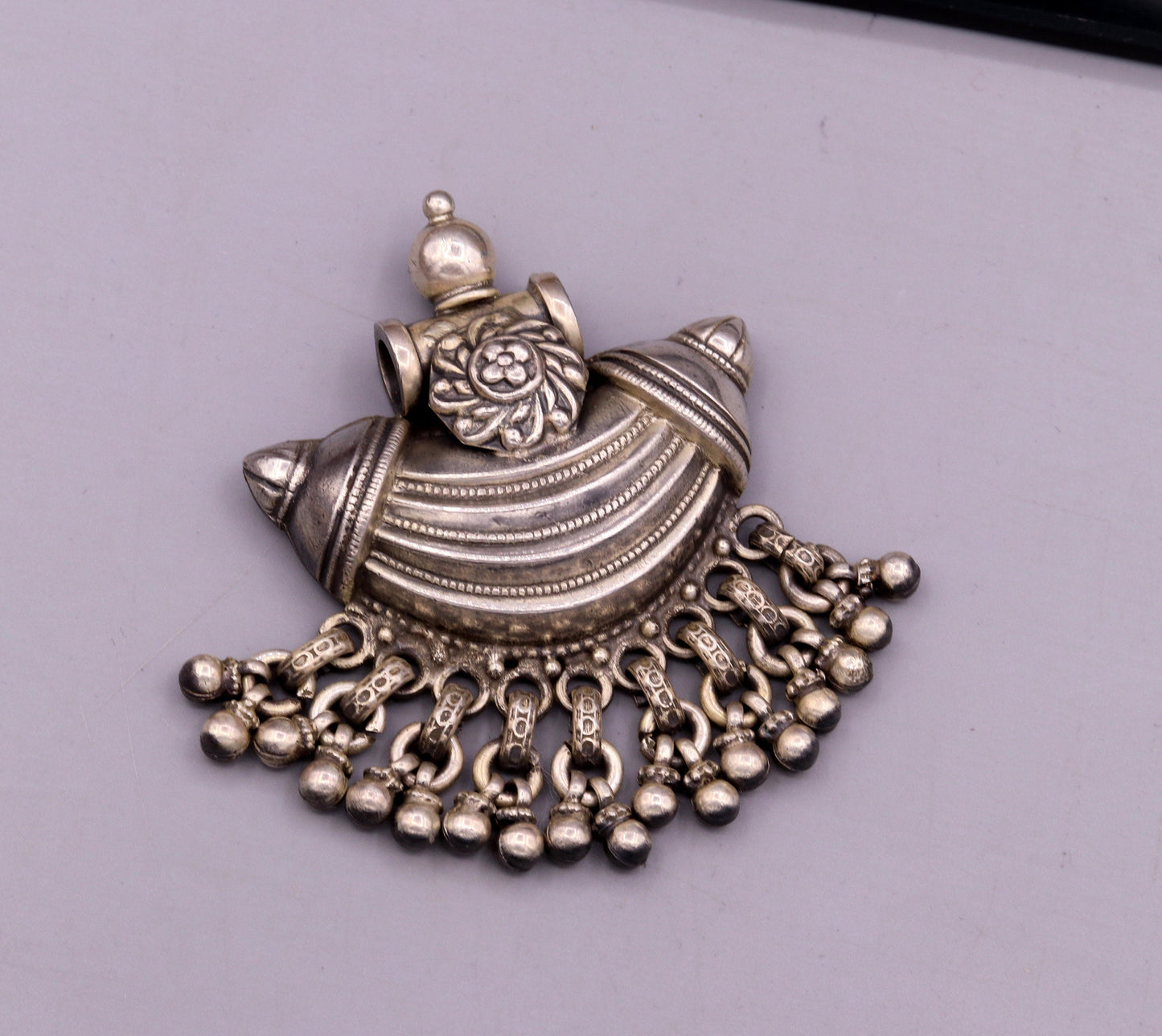 Vintage antique design fabulous hanging bells 925 sterling silver handmade pretty pendant necklace belly dance customized jewelry nsp138 - TRIBAL ORNAMENTS