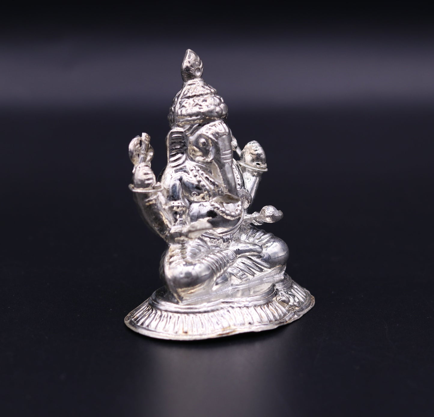 Indian idol lord Ganesha statue Sterling silver handmade gorgeous sculpture for Diwali puja home temple article from Rajasthan India sst02 - TRIBAL ORNAMENTS