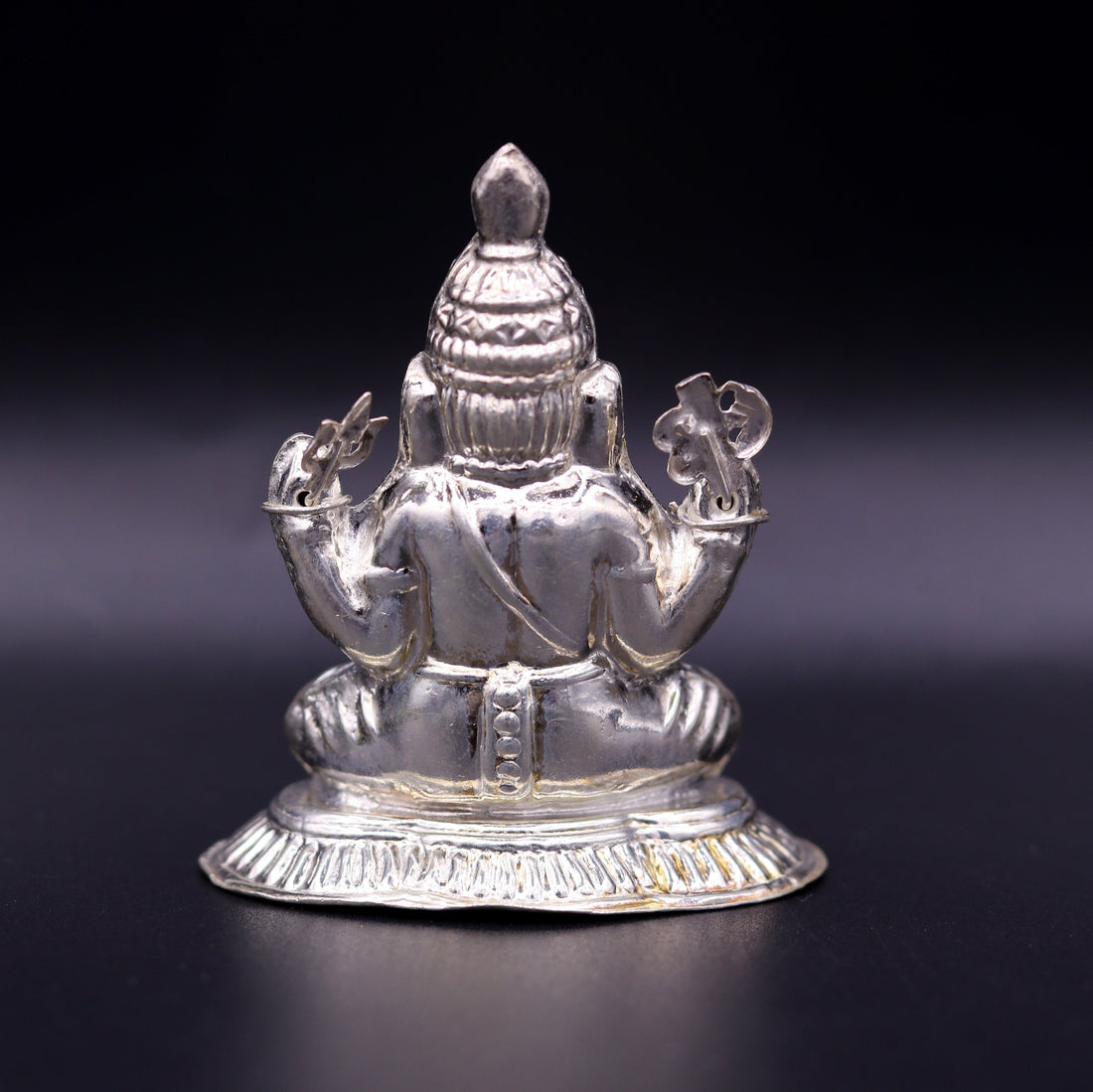 Indian idol lord Ganesha statue Sterling silver handmade gorgeous sculpture for Diwali puja home temple article from Rajasthan India sst02 - TRIBAL ORNAMENTS