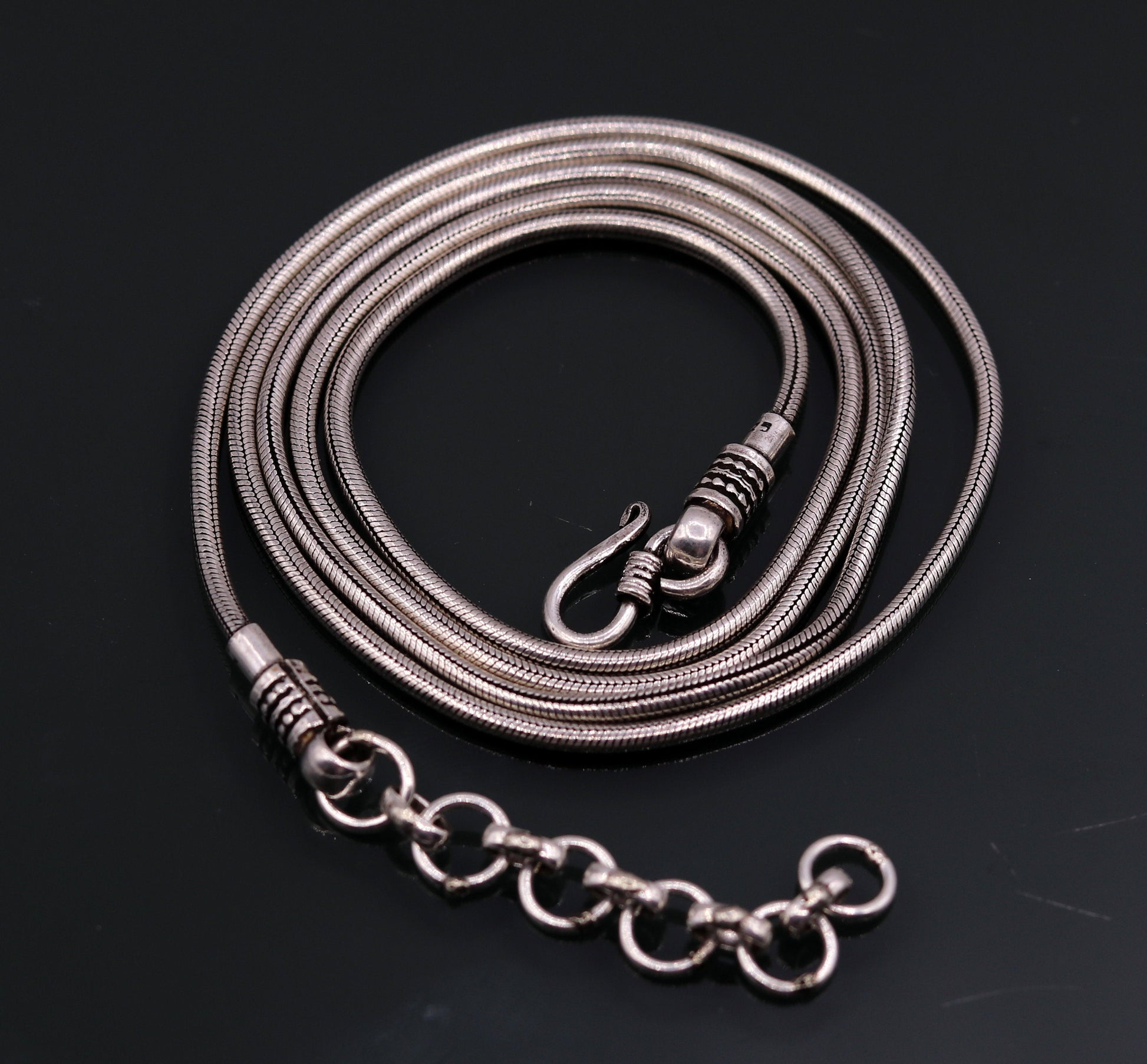 Real Pure 925 Sterling Silver Necklace Chain Women And Men Vintage