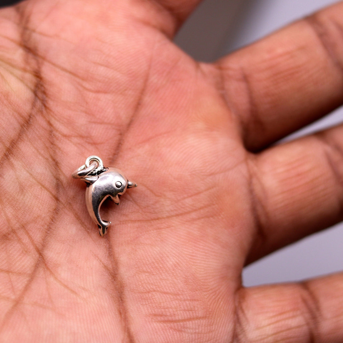 925 Sterling silver handmade  tiny Dolphin pendant fabulous locket pendant unisex small pendant jewelry nsp153 - TRIBAL ORNAMENTS