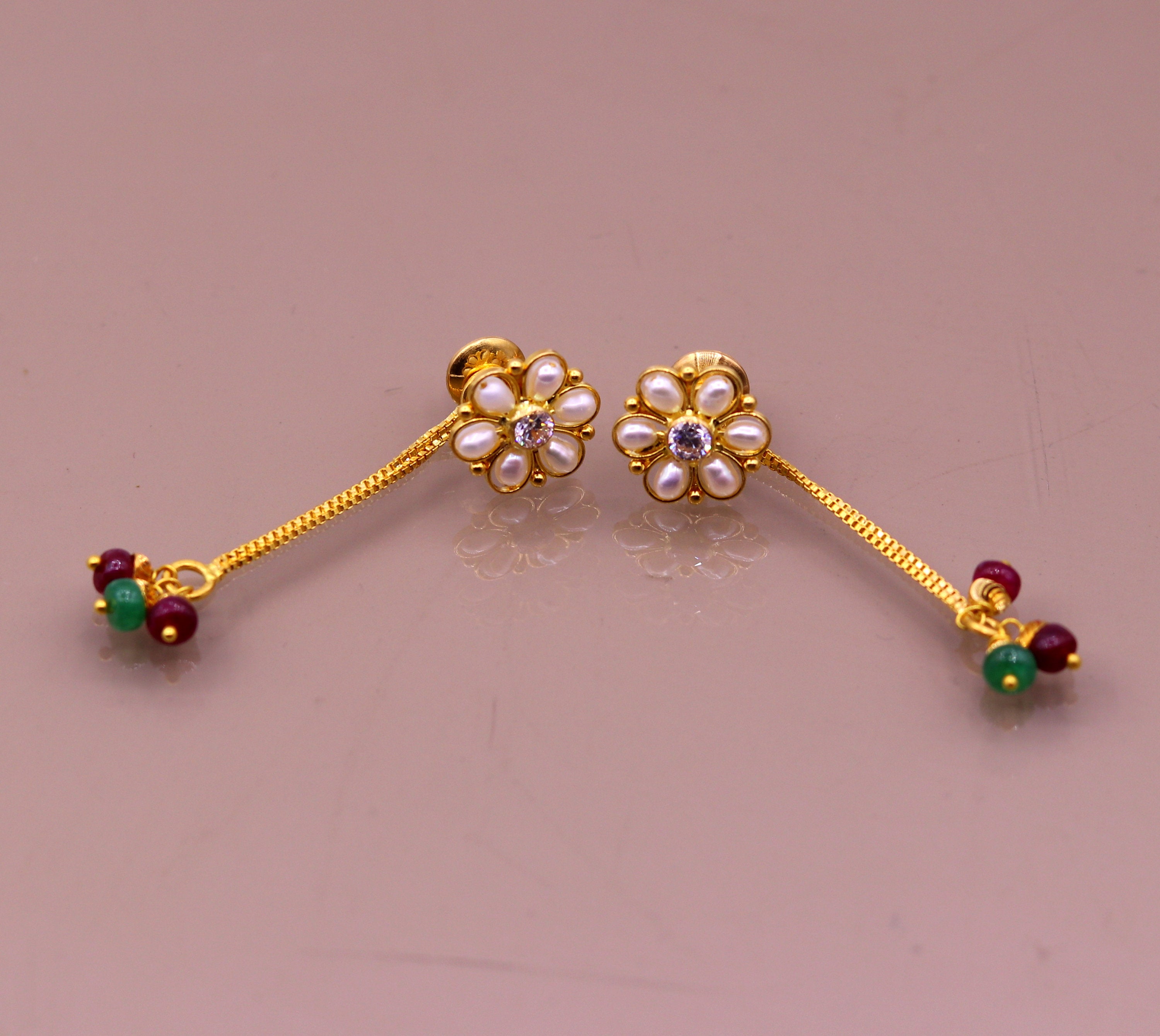 Kriaa Gold Plated Stylish Earrings With Maang Tikka  JewelMazecom