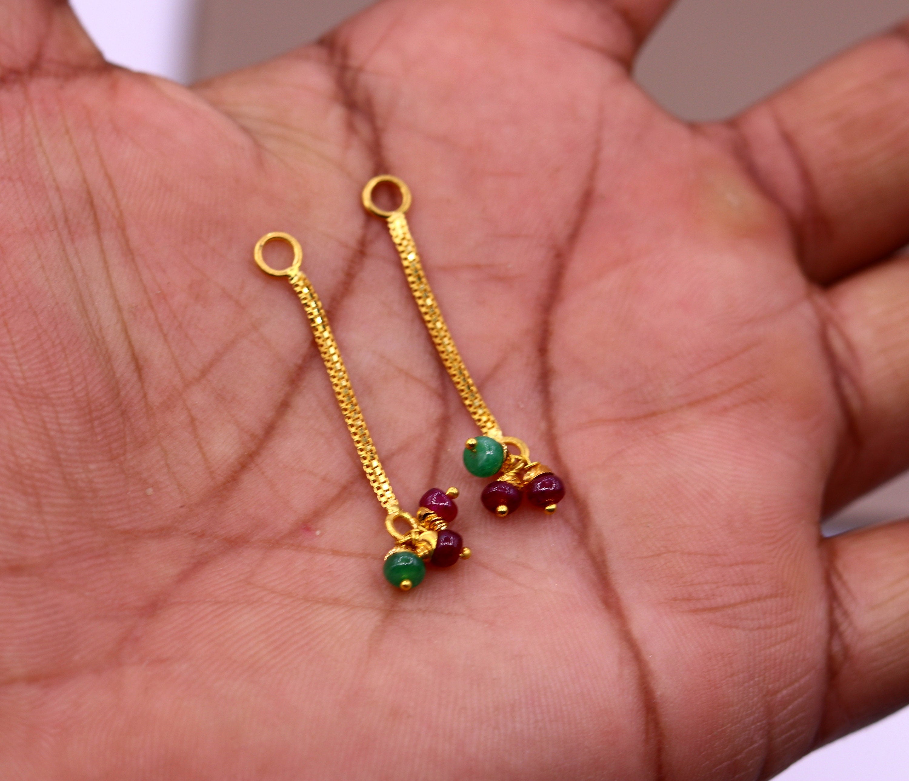 Gold 2 in 1 Hanging Earrings – Hirapanna Jewellers