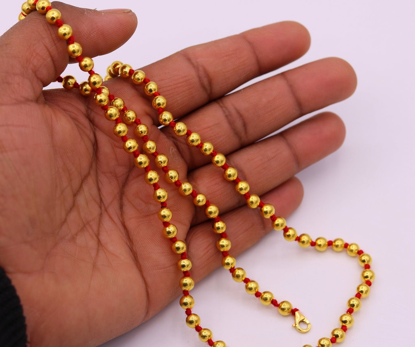 Vintage antique design 20kt yellow gold handmade amazing beads ball chain necklace unisex gifting tribal jewelry from india for belly dance - TRIBAL ORNAMENTS