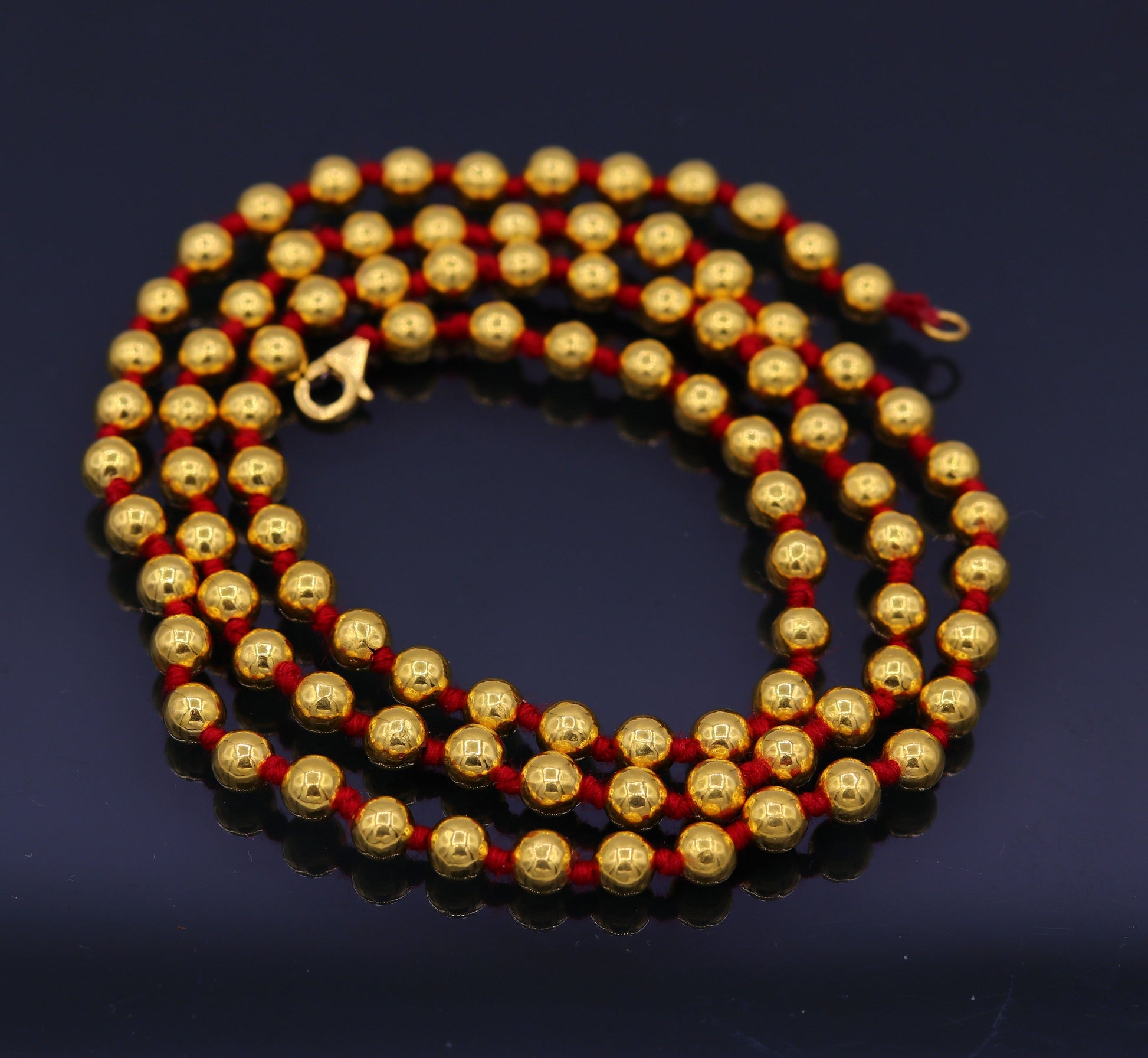 Vintage antique design 20kt yellow gold handmade amazing beads ball chain necklace unisex gifting tribal jewelry from india for belly dance - TRIBAL ORNAMENTS