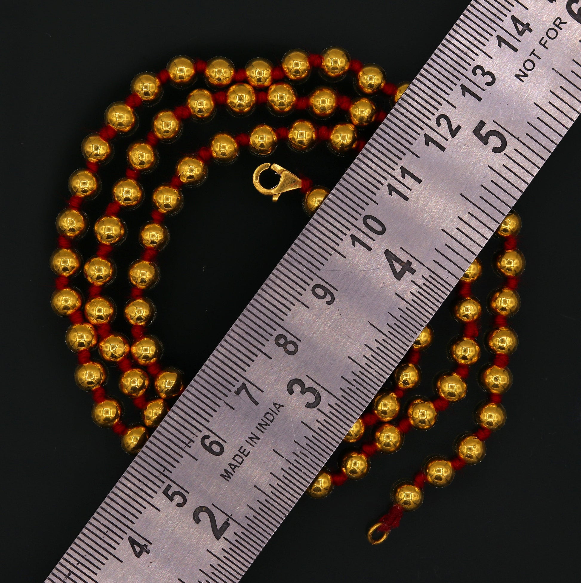 Vintage antique design 20kt yellow gold handmade amazing beads ball chain necklace unisex gifting tribal jewelry from india for belly dance - TRIBAL ORNAMENTS