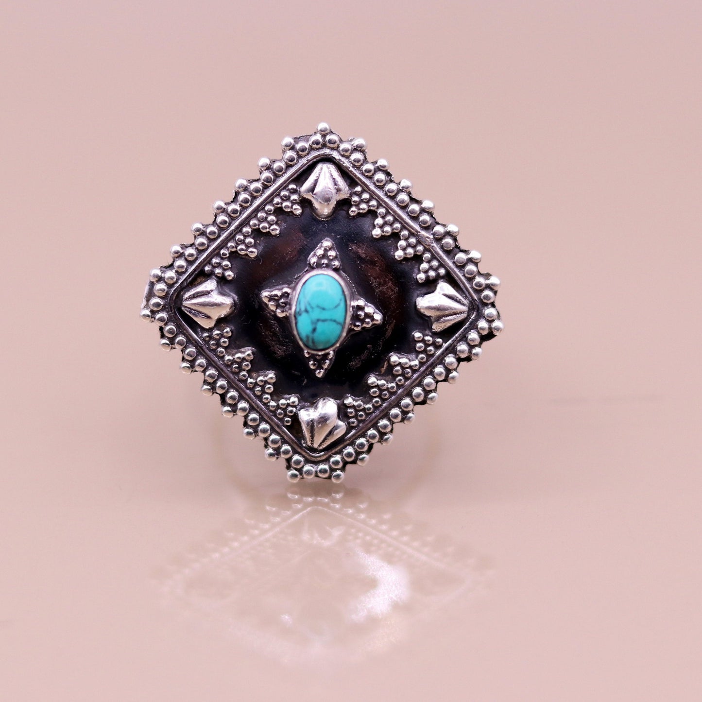 Awesome Vintage antique design handmade 925 sterling silver fabulous turquoise stone adjustable ring band, amazing tribal jewelry sr211 - TRIBAL ORNAMENTS