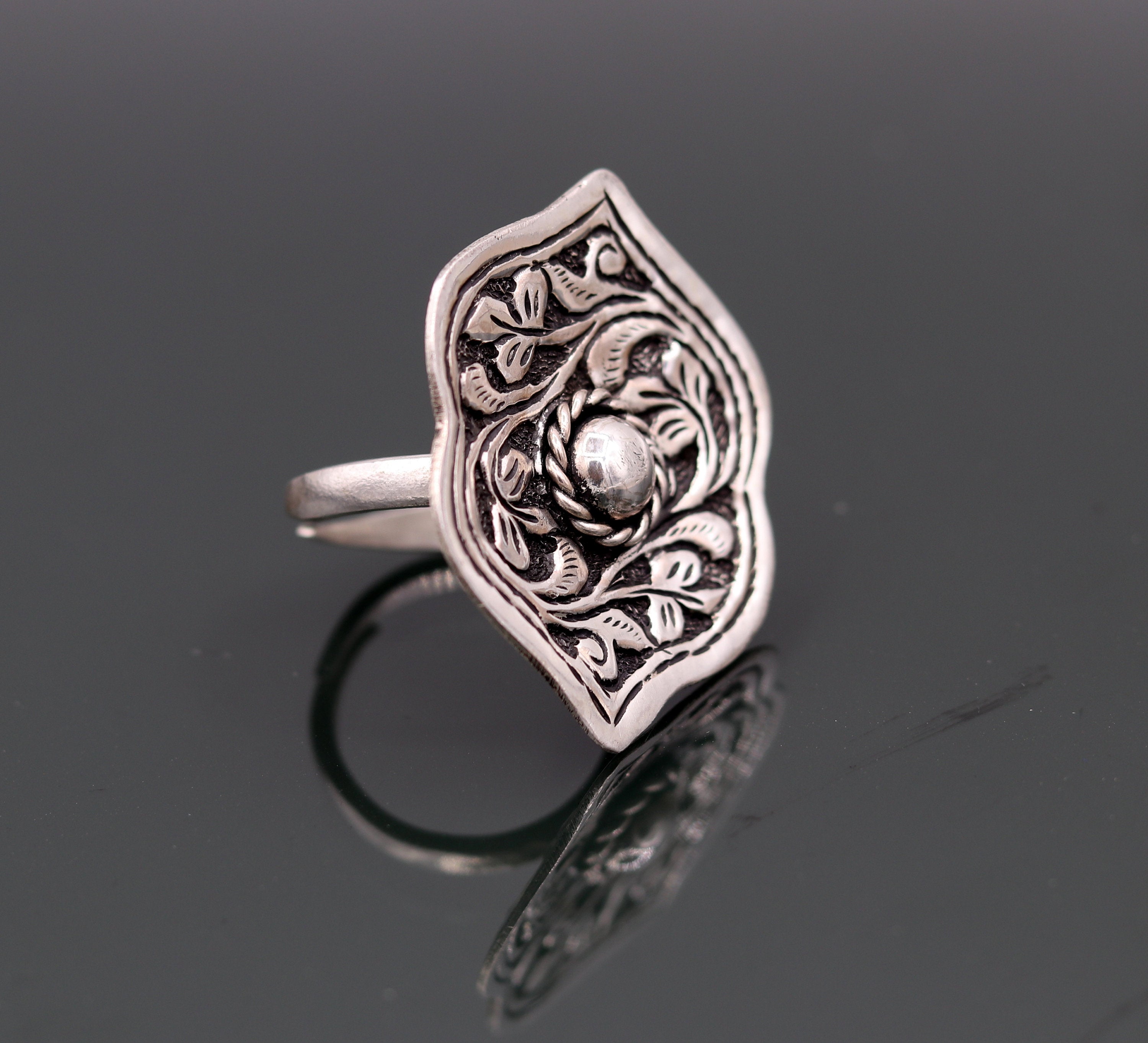 Stunning 925 Genuine Solid Sterling Silver Rose Flower Leaf Vine Design Ring  Wedding Floral Rings for Women Gifts Antique Jewelry Size 6 7 8 9 10 (S925  STAMP) | Wish
