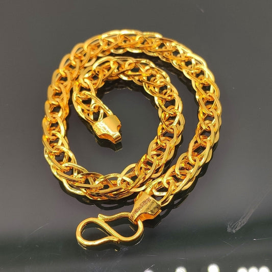 22kt yellow gold handmade amazing design unisex bracelet , flexible chain bracelet wheat chain stylish bracelet gifting jewelry gbr41 - TRIBAL ORNAMENTS