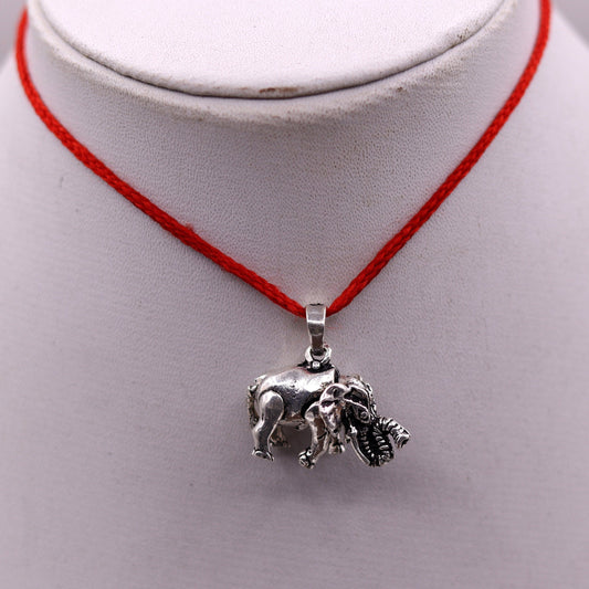 925 sterling silver amazing design little elephant pendant with movable legs flexible pendant necklace gifting jewelry india nsp207 - TRIBAL ORNAMENTS