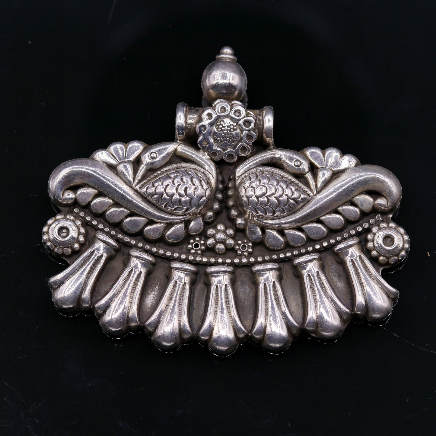 Vintage antique design handmade 925 sterling silver gorgeous design peacock pendant ethnic tribal jewelry from India nsp247 - TRIBAL ORNAMENTS