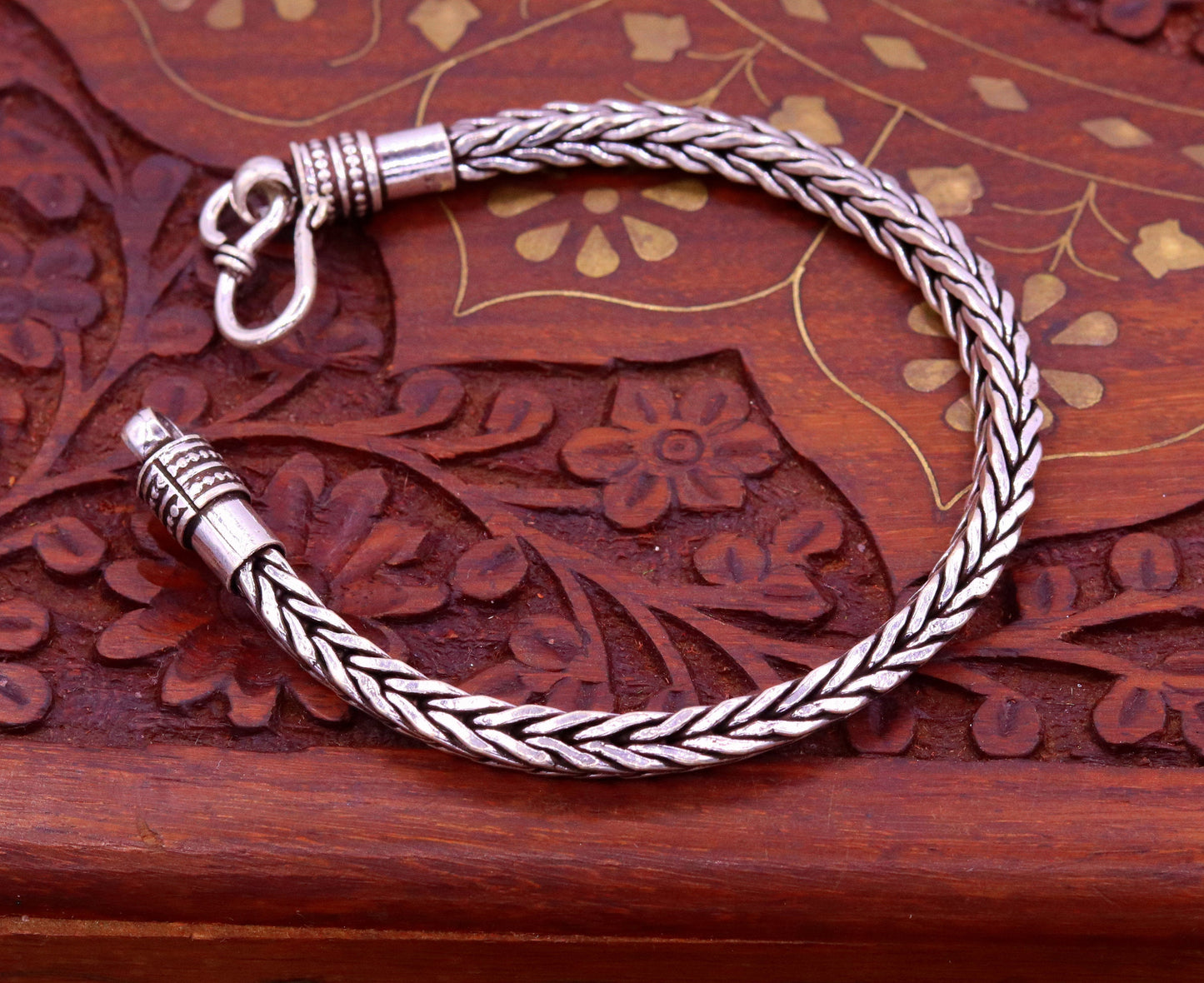 Amazing wheat square shape design handmade 925 sterling silver bracelet ,oxidized stylish bracelet silver stylish jewelry sbr134 - TRIBAL ORNAMENTS