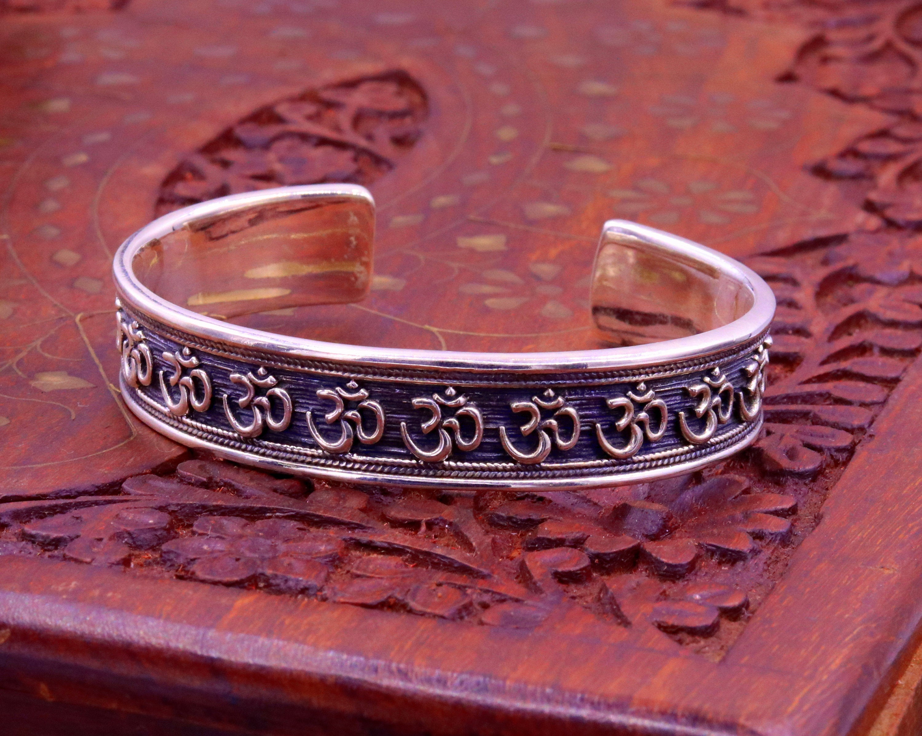 925 sterling silver adjustable charm bangle bracelet kada unisex kids baby  jewelry bbk04 | TRIBAL ORNAMENTS