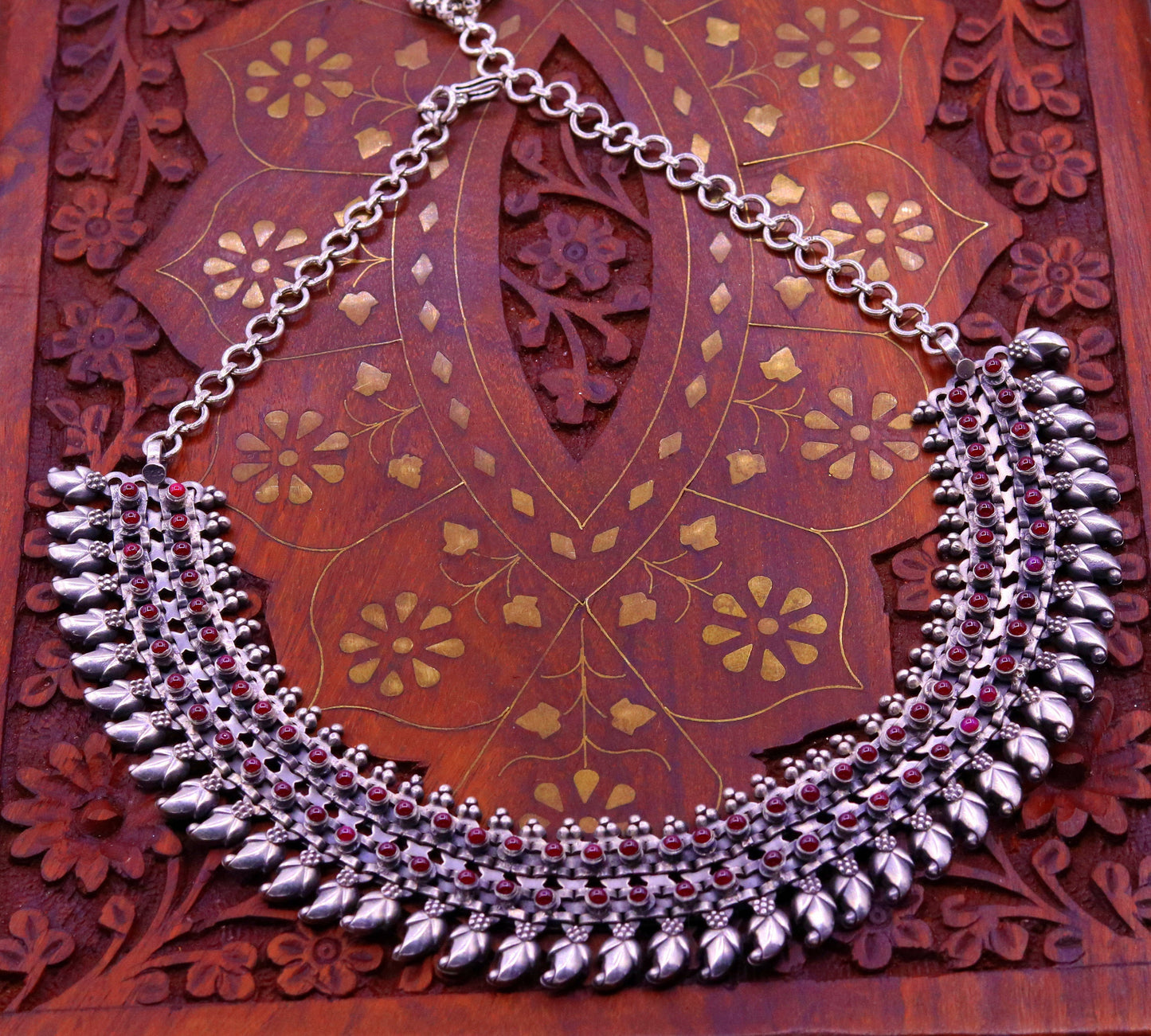 Awesome Indian Vintage antique design handmade 925 sterling silver gorgeous charm necklace set excellent gifting tribal jewelry set99 - TRIBAL ORNAMENTS