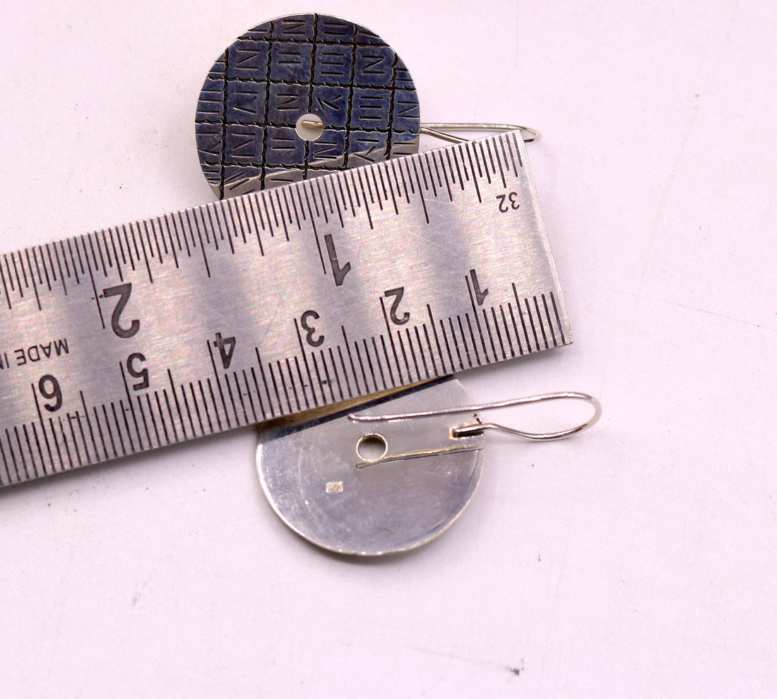925 sterling silver hoops earring, drop dangle earrings, women's earring jewelry tribal jewelry india s604 - TRIBAL ORNAMENTS