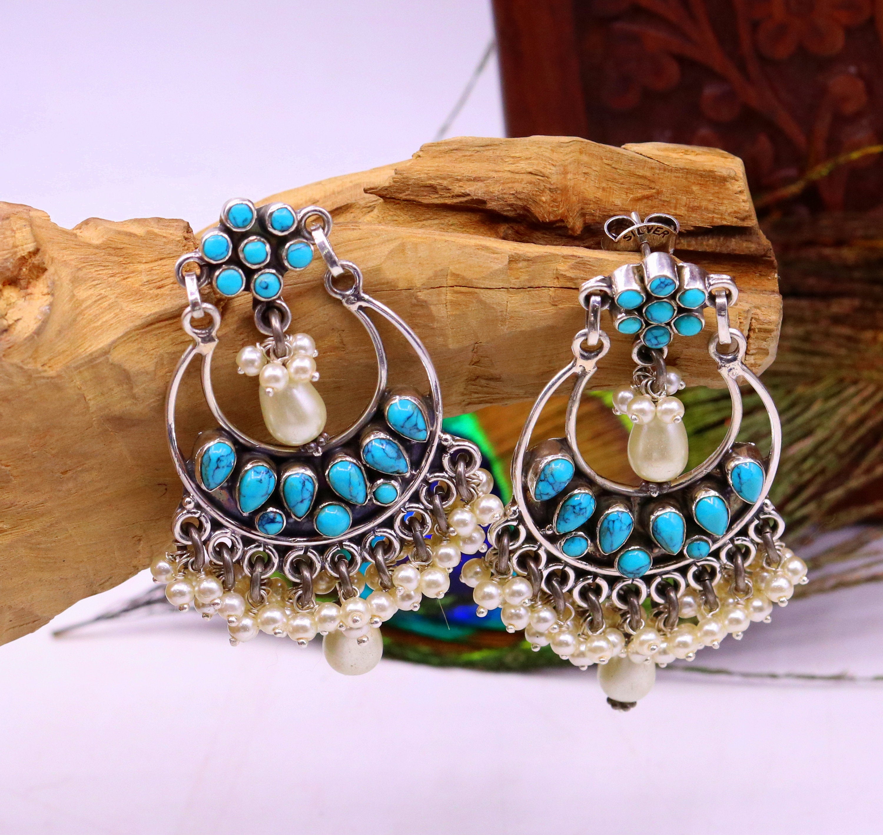 Buy Sleeping Beauty Turquoise Studs, December Birthstone Earrings, 925  Silver Stud , Halo Stud Earring, Oval Halo Earrings , Halo Bridal Studs  Online in India - Etsy