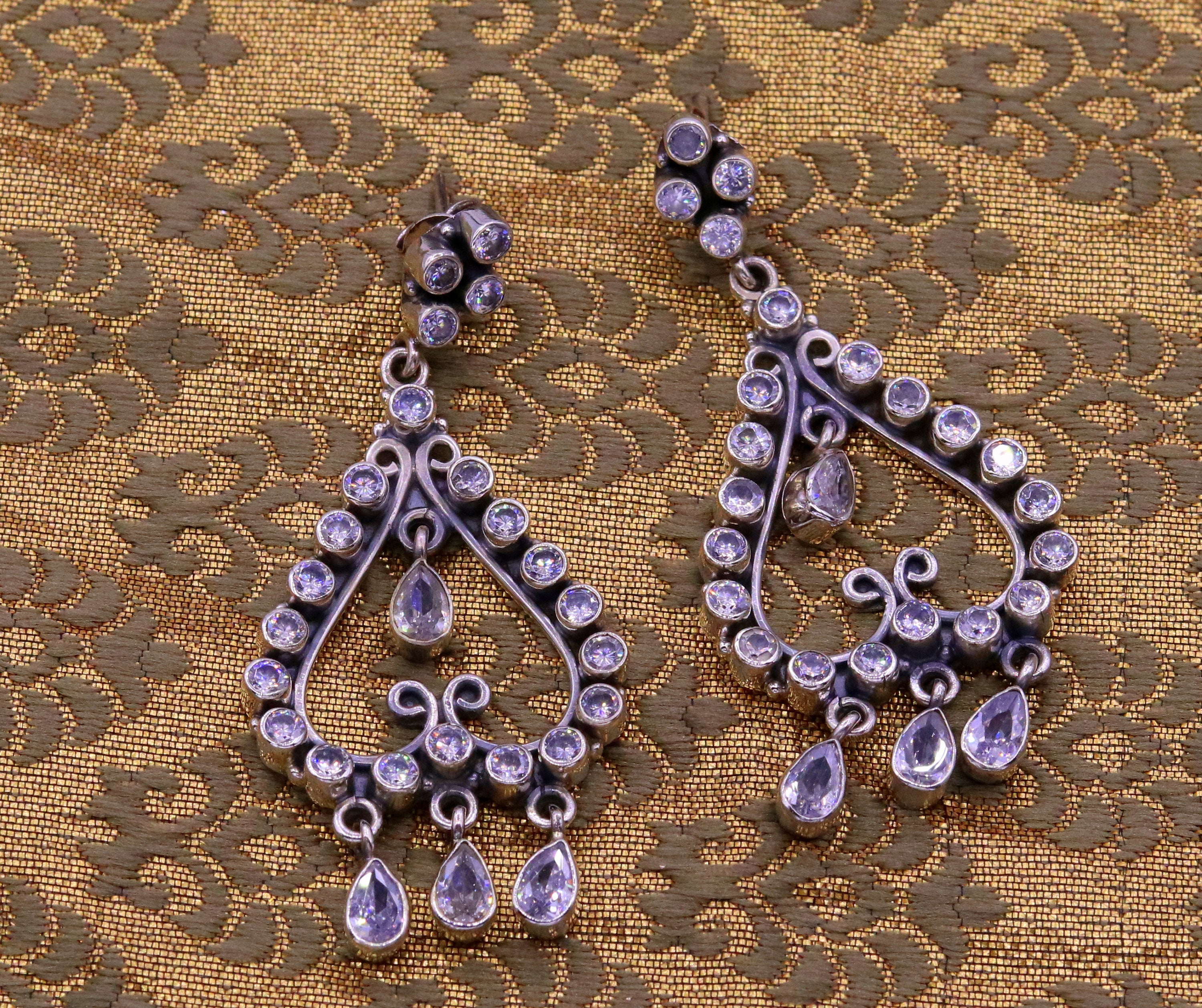 Chandelier Earring Alloy,Beaded And Pearl Peacock Design Earrings, Size:  2.2inch (length ) at Rs 270/pair in Mumbai
