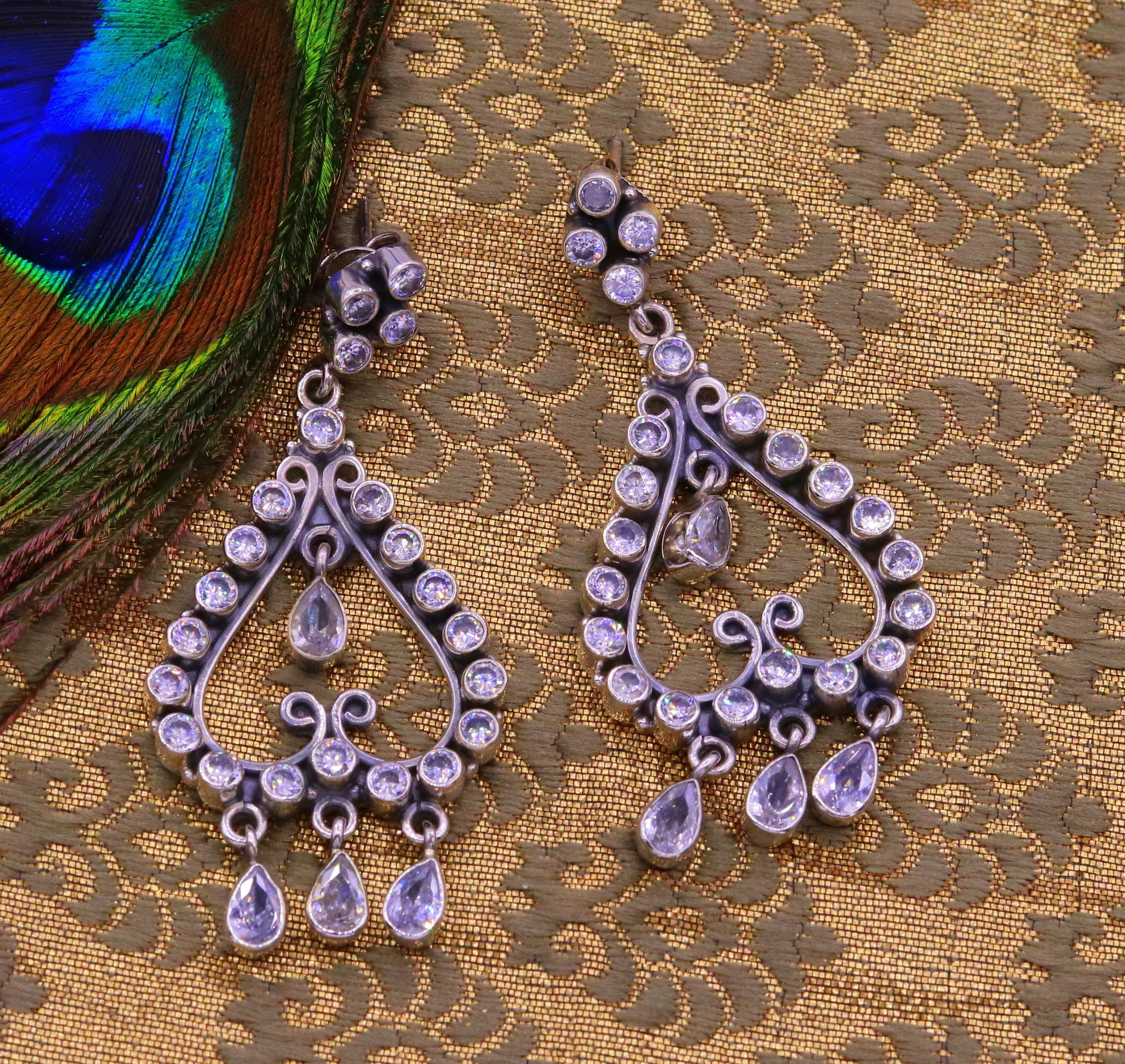 Navajo Sterling Silver Chandelier Dangle Earrings -Native American | Native  American Jewelry