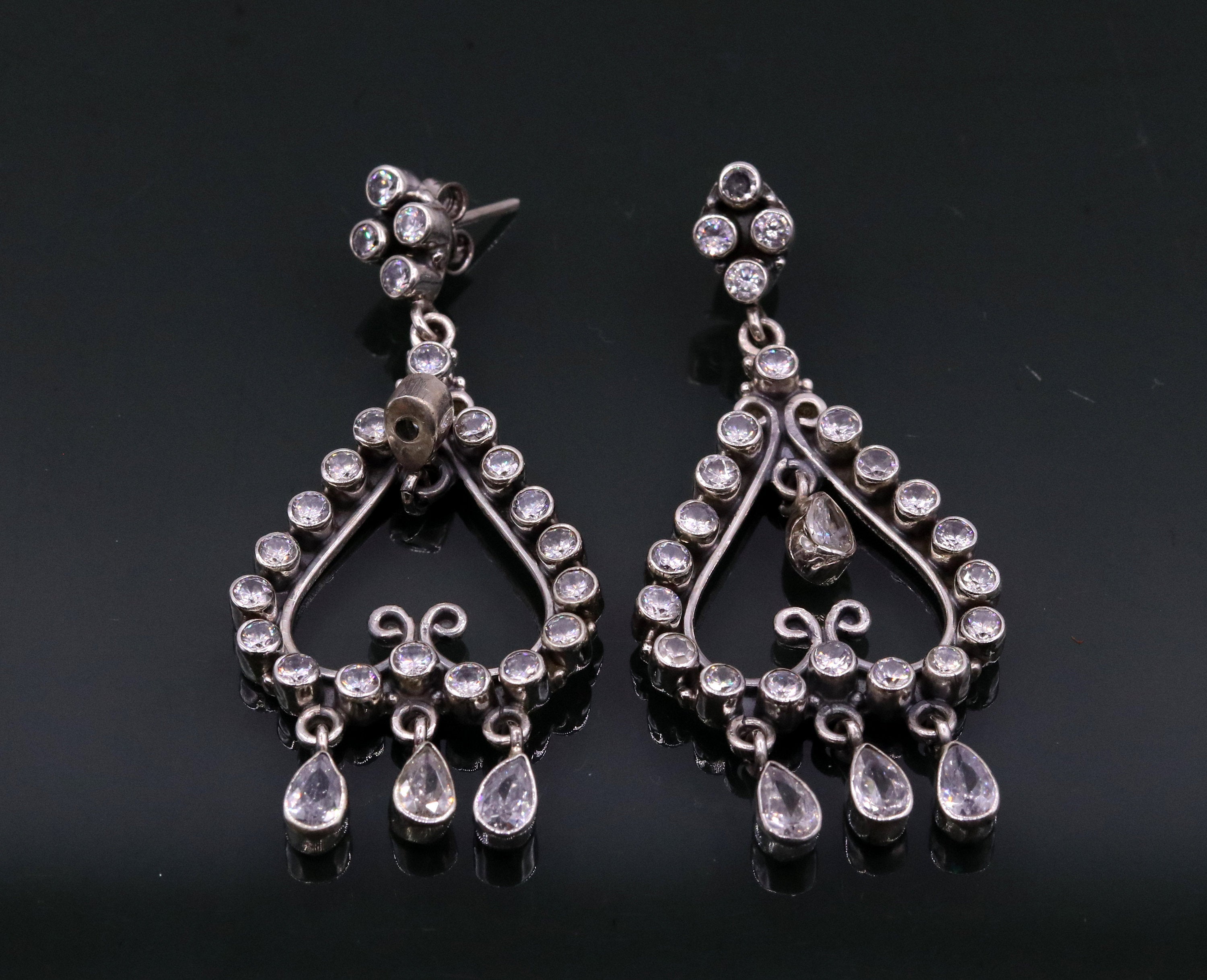 SILVER TEARDROP CHANDELIER earrings – Mazza Boutique