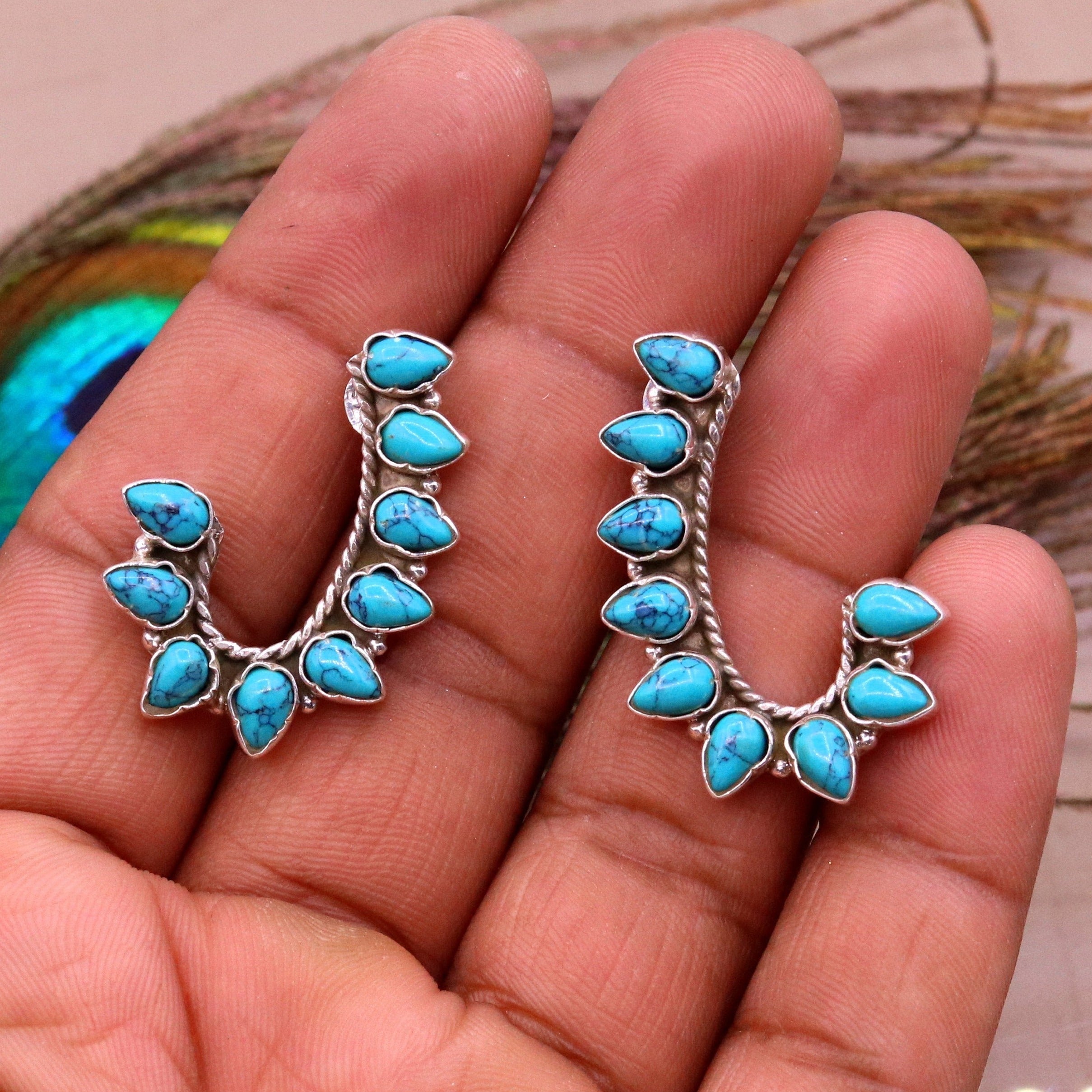 Western Turquoise Posts - American Turquoise Earrings - Turquoise Stud -  Linda Blackbourn Jewelry