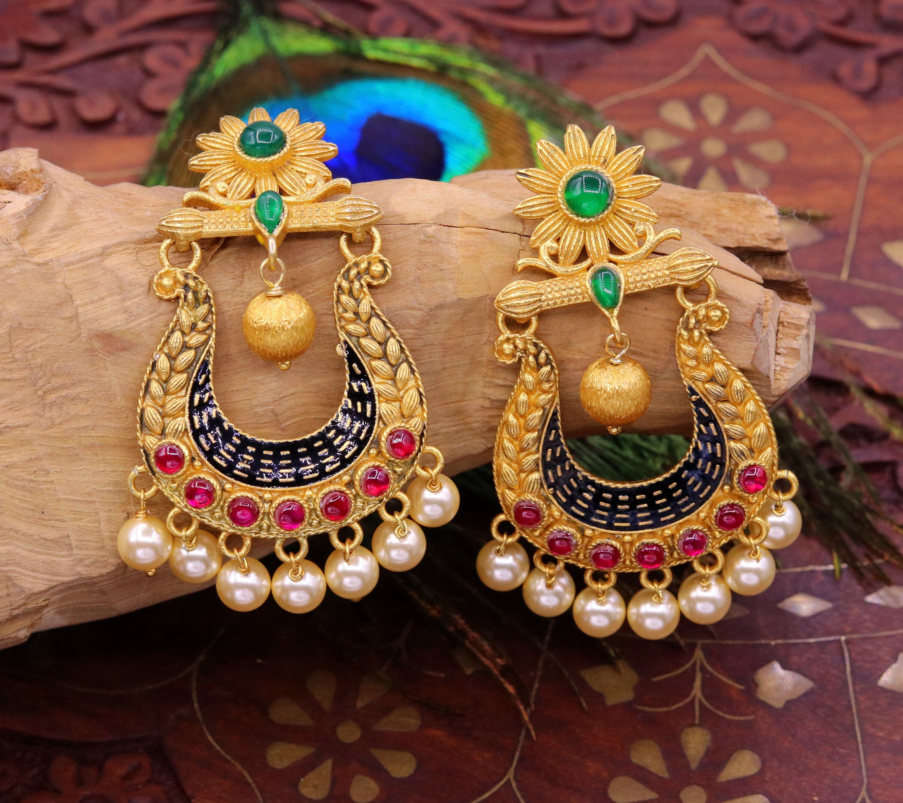Wholesale Indian Pakistani GoldPlated Handmade Pearl Vintage Earrings   China Earring and Ear Studs price  MadeinChinacom