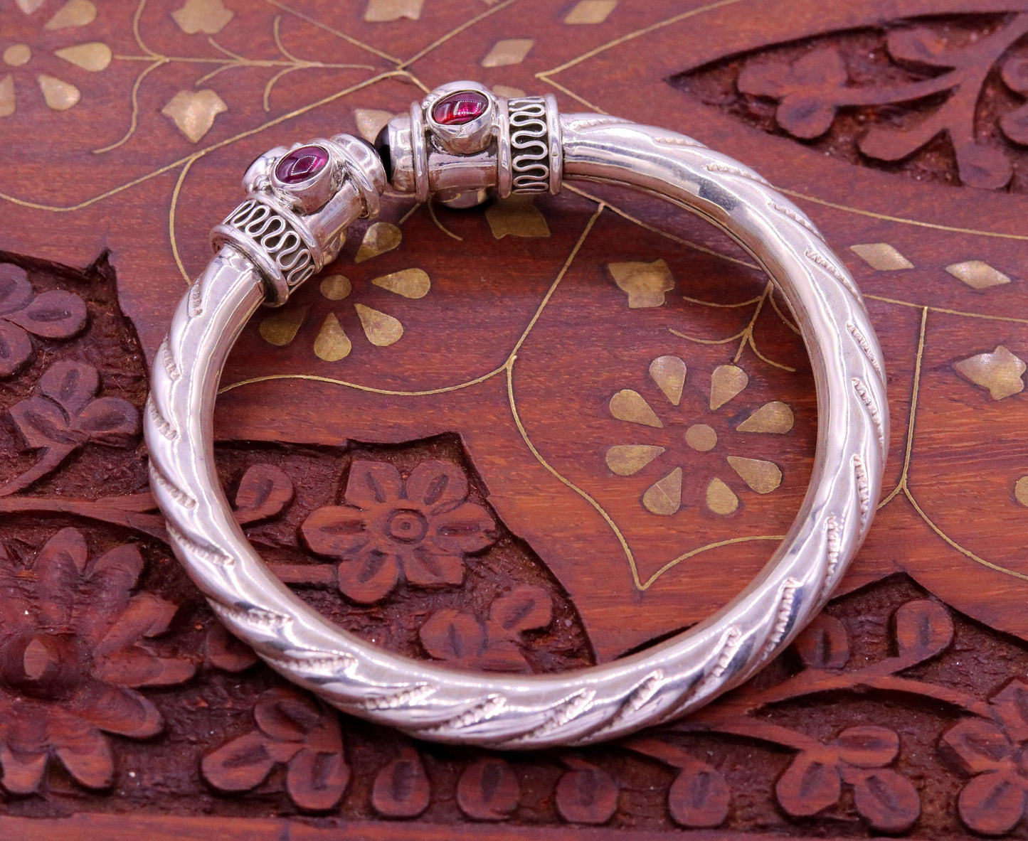 925 sterling silver handmade vintage antique design gorgeous bangle bracelet kada unisex gifting jewelry , belly dance tribal jewelry nsk221 - TRIBAL ORNAMENTS