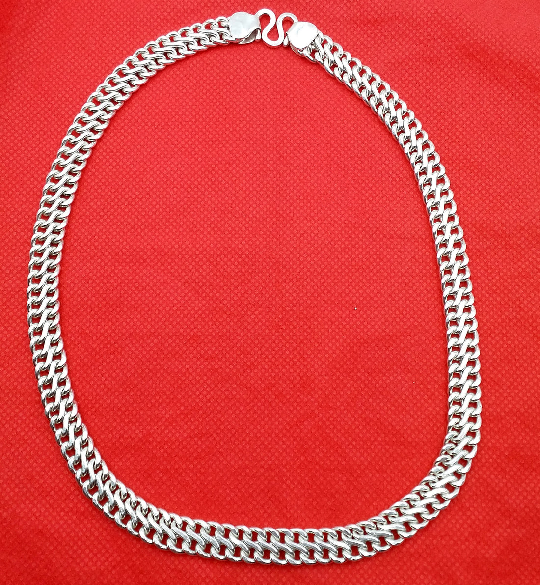 Toe Ring Antiqued Curb Chain Link Design Sterling Silver