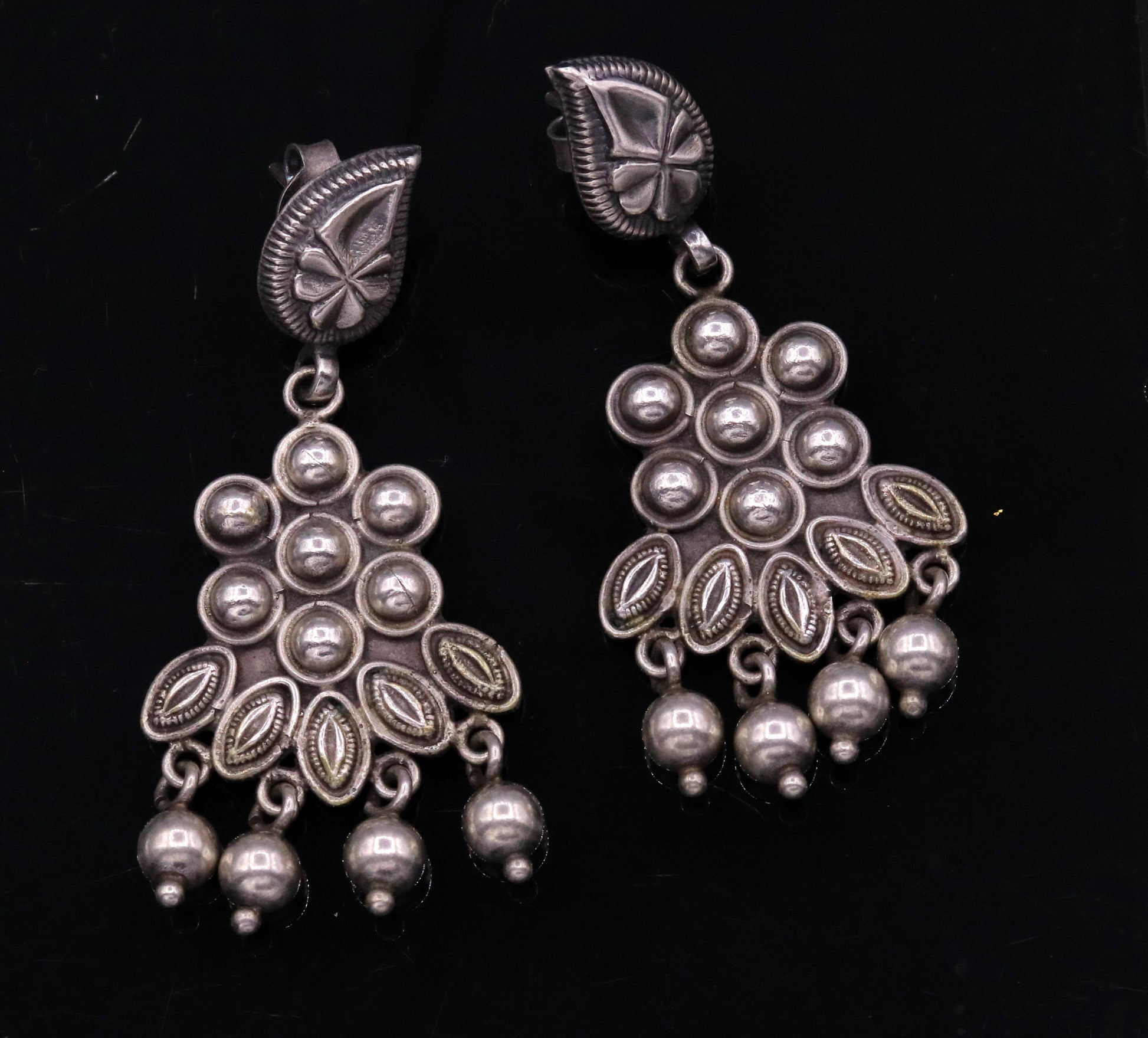 925 Pure silver stud earring unique vintage handmade design drop dangle earring ethnic tribal earring modern trend stylish jewelry  s818 - TRIBAL ORNAMENTS