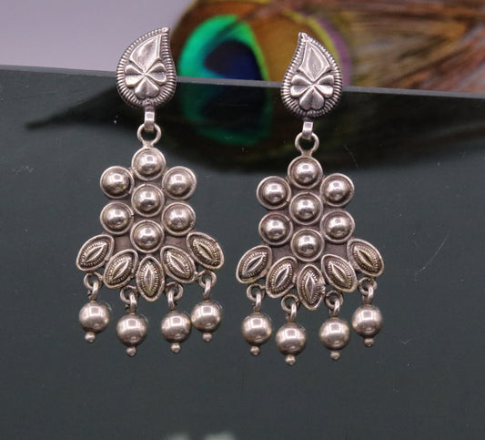 925 Pure silver stud earring unique vintage handmade design drop dangle earring ethnic tribal earring modern trend stylish jewelry  s818 - TRIBAL ORNAMENTS