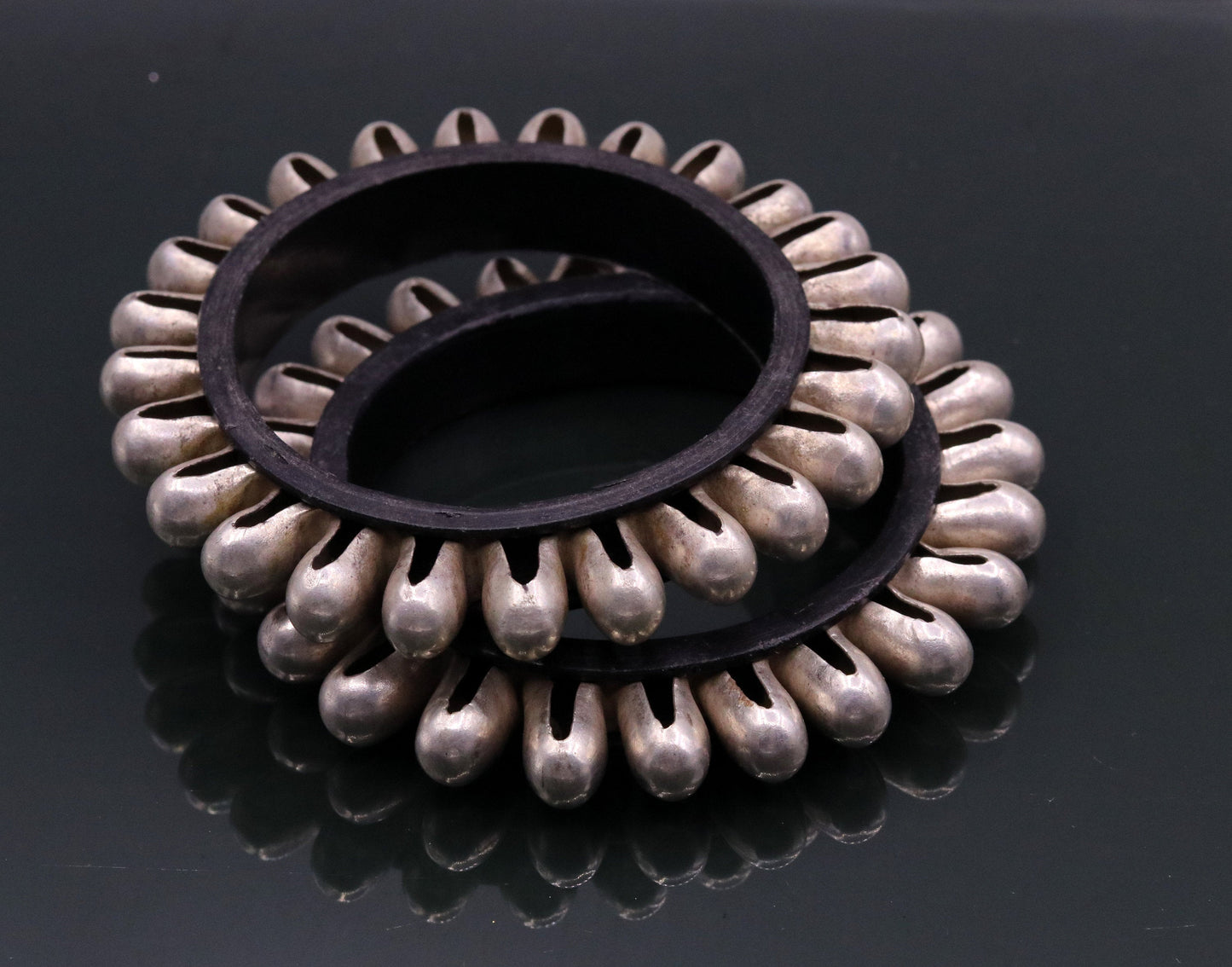Vintage antique handmade Sterling silver bangle bracelet, Gorgeous ethnic Banjara Ethnic jewelry, tribal jewelry, belly dance jewelry  sba13 - TRIBAL ORNAMENTS