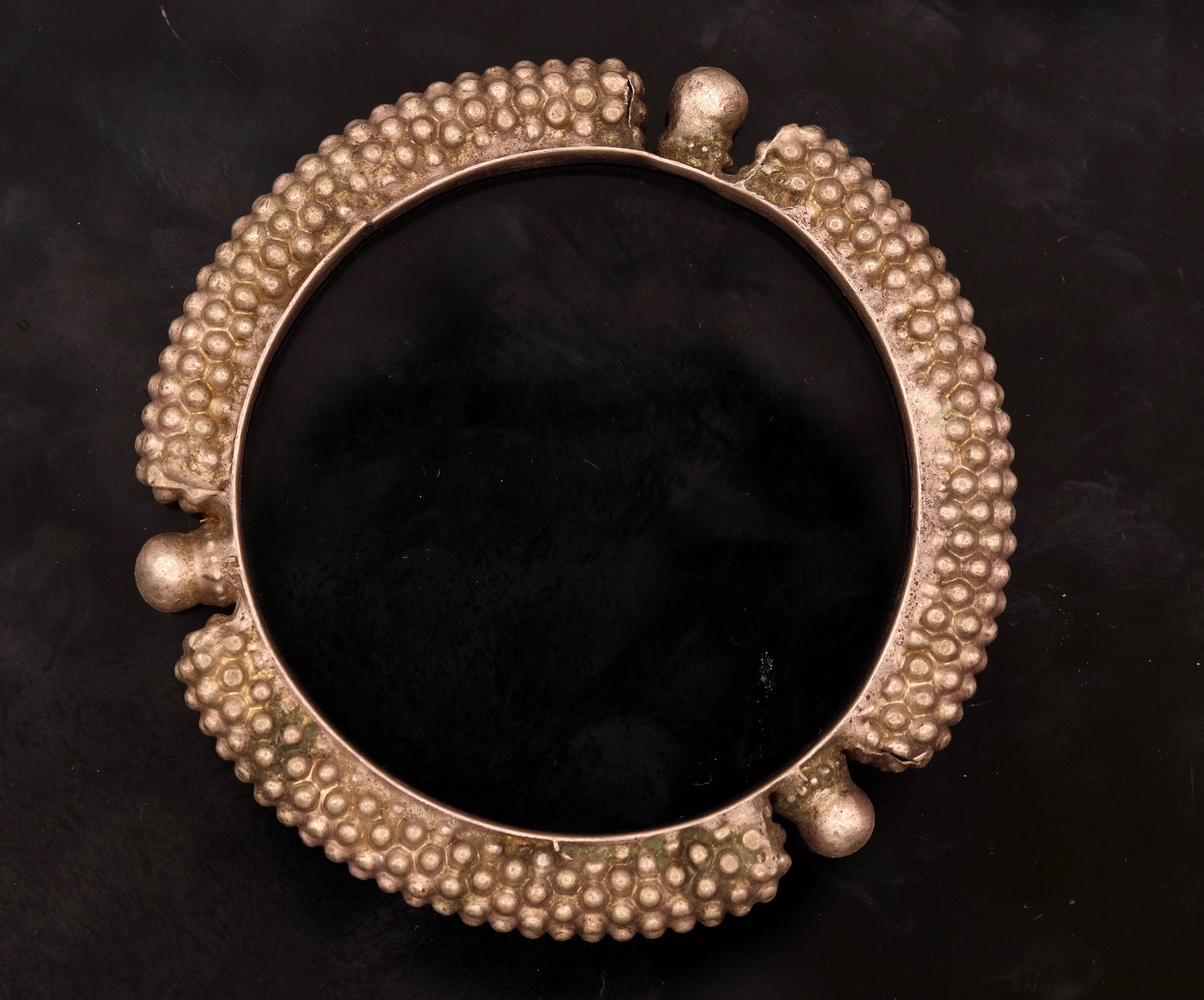 Vintage antique handmade sterling silver bangle bracelet kada ,amazing Ethnic Rajwadi Banjara tribal jewelry for belly dance sba17 - TRIBAL ORNAMENTS