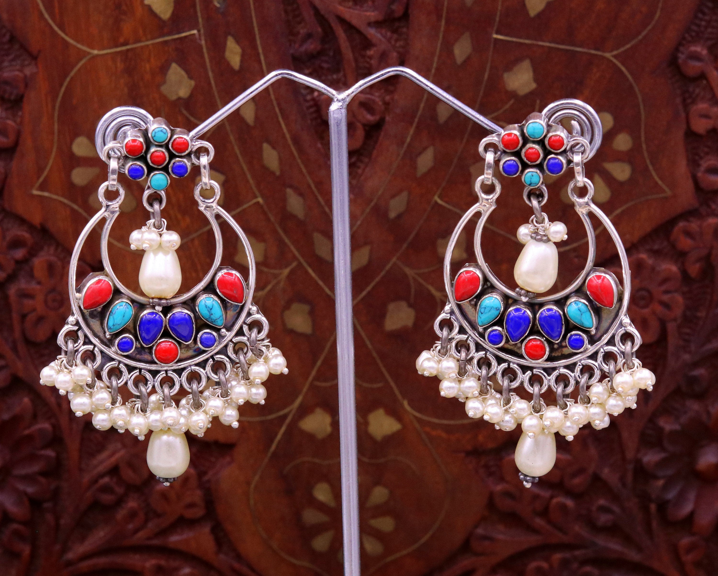 Amazon.com: Fashion Bollywood Oxidized Traditional Afghani Earrings for  Women / AZINOA769-ARB: Clothing, Shoes & Jewelry