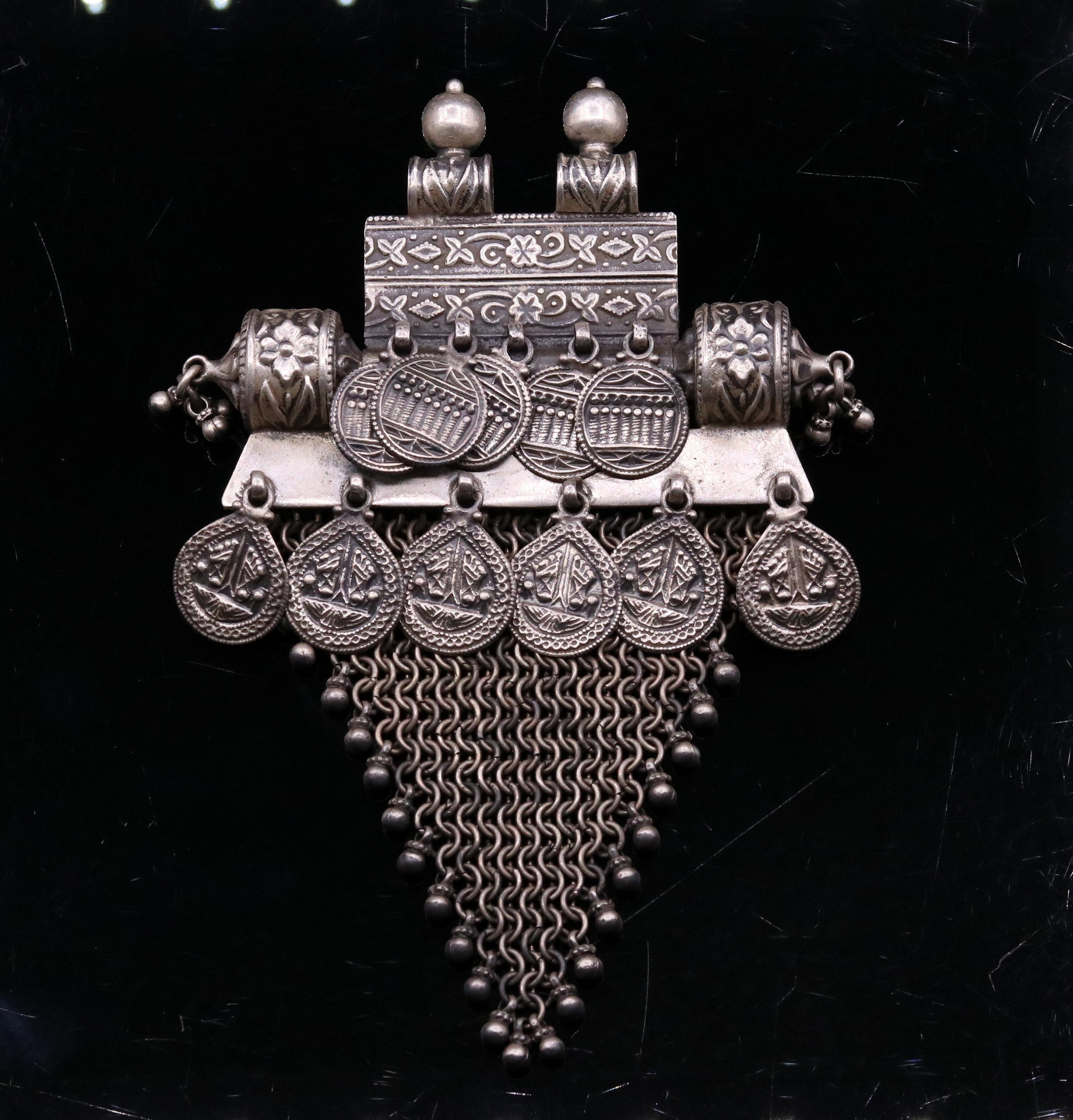 Silver Pendant- Buy Oxidised Tribal Silver pendant online — KO Jewellery