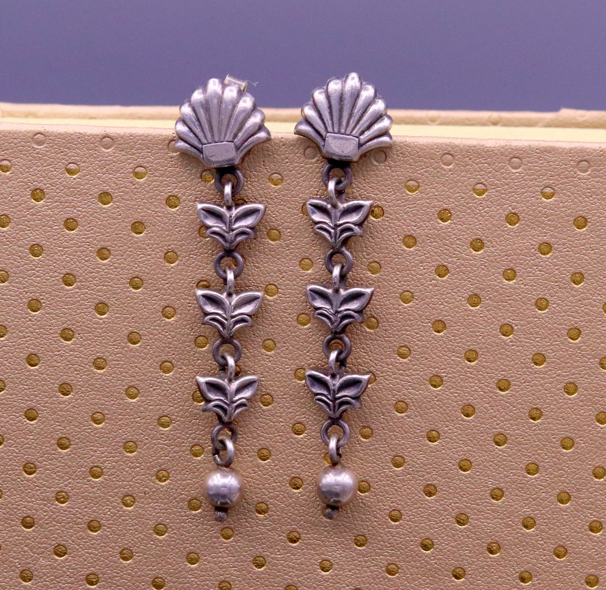 925 sterling silver handmade fabulous light weight stud earring pretty attractive gifting jewelry, oxidized tribal earring drop dangle  s821 - TRIBAL ORNAMENTS