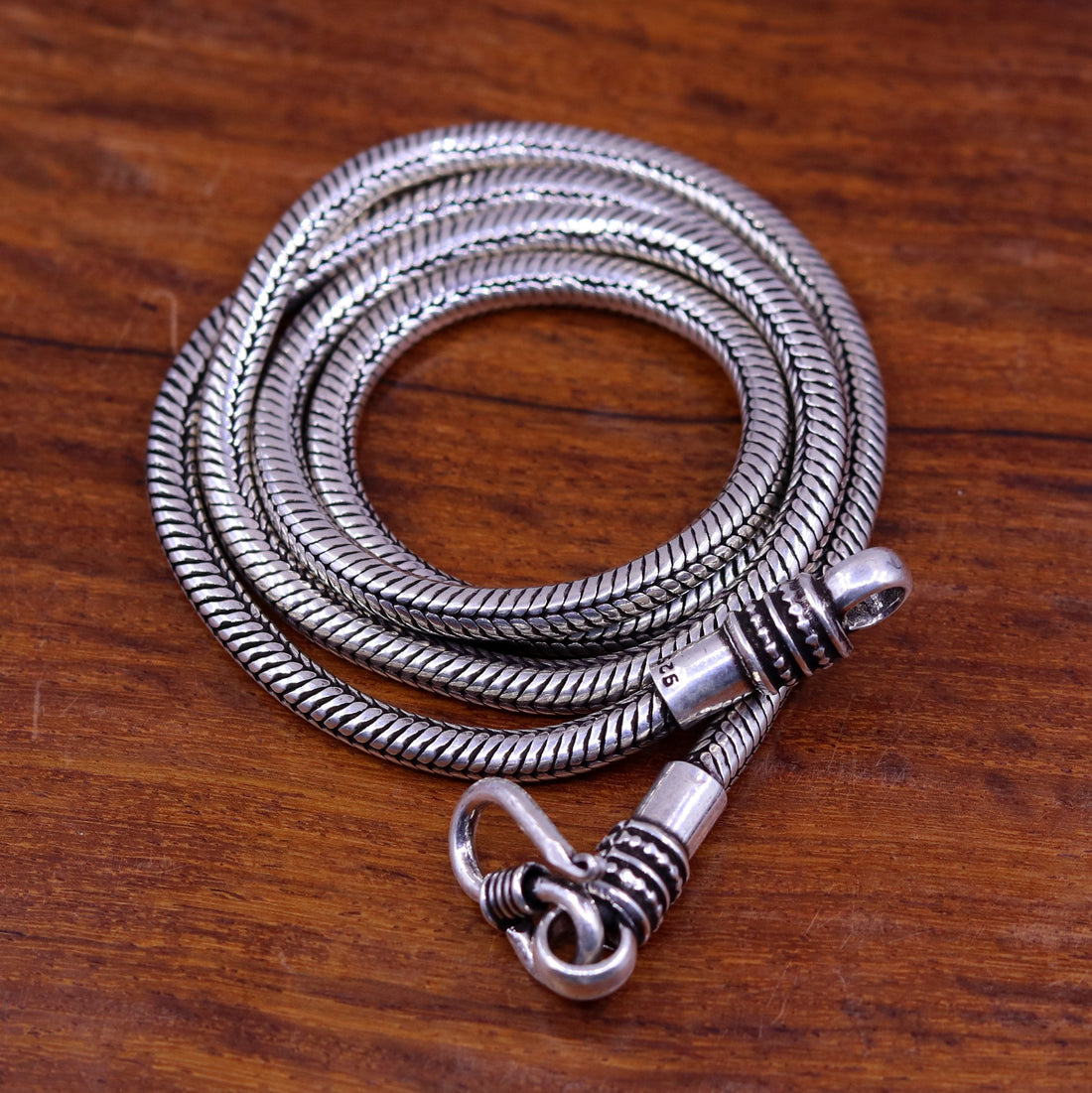 Vintage design 925 sterling silver handmade snake chain, screw chain, pendant chain, excellent oxidized silver necklace tribal jewelry ch68 - TRIBAL ORNAMENTS