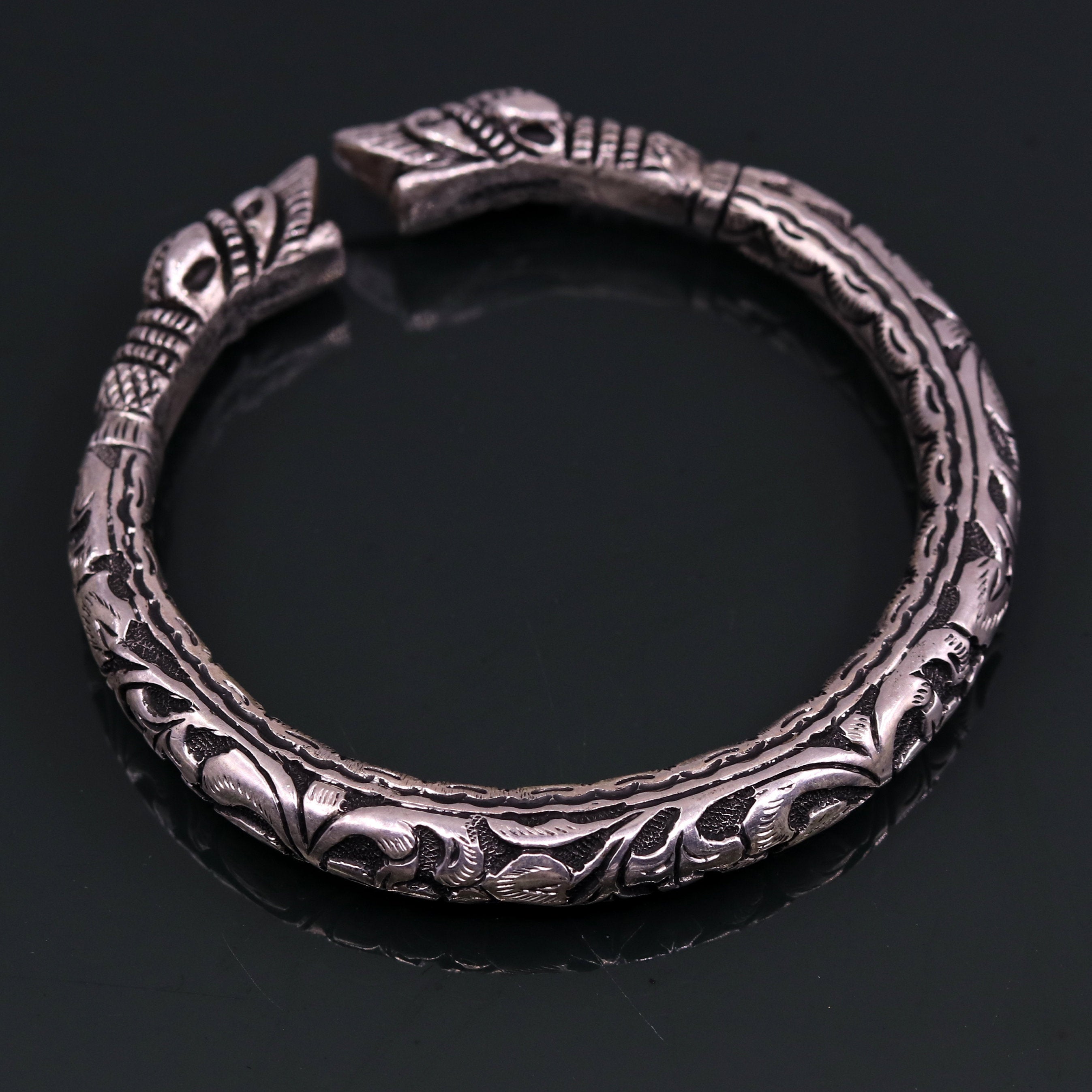 925 sterling silver handcrafted crocodile face vintage