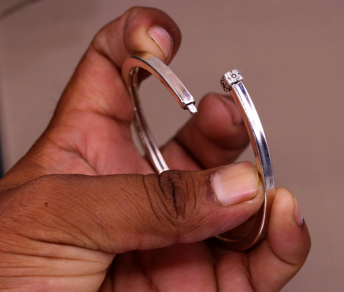 925 sterling silver handmade plain design excellent bangle bracelet kada, excellent gifting unisex jewelry from india, gifting to her ba50 - TRIBAL ORNAMENTS