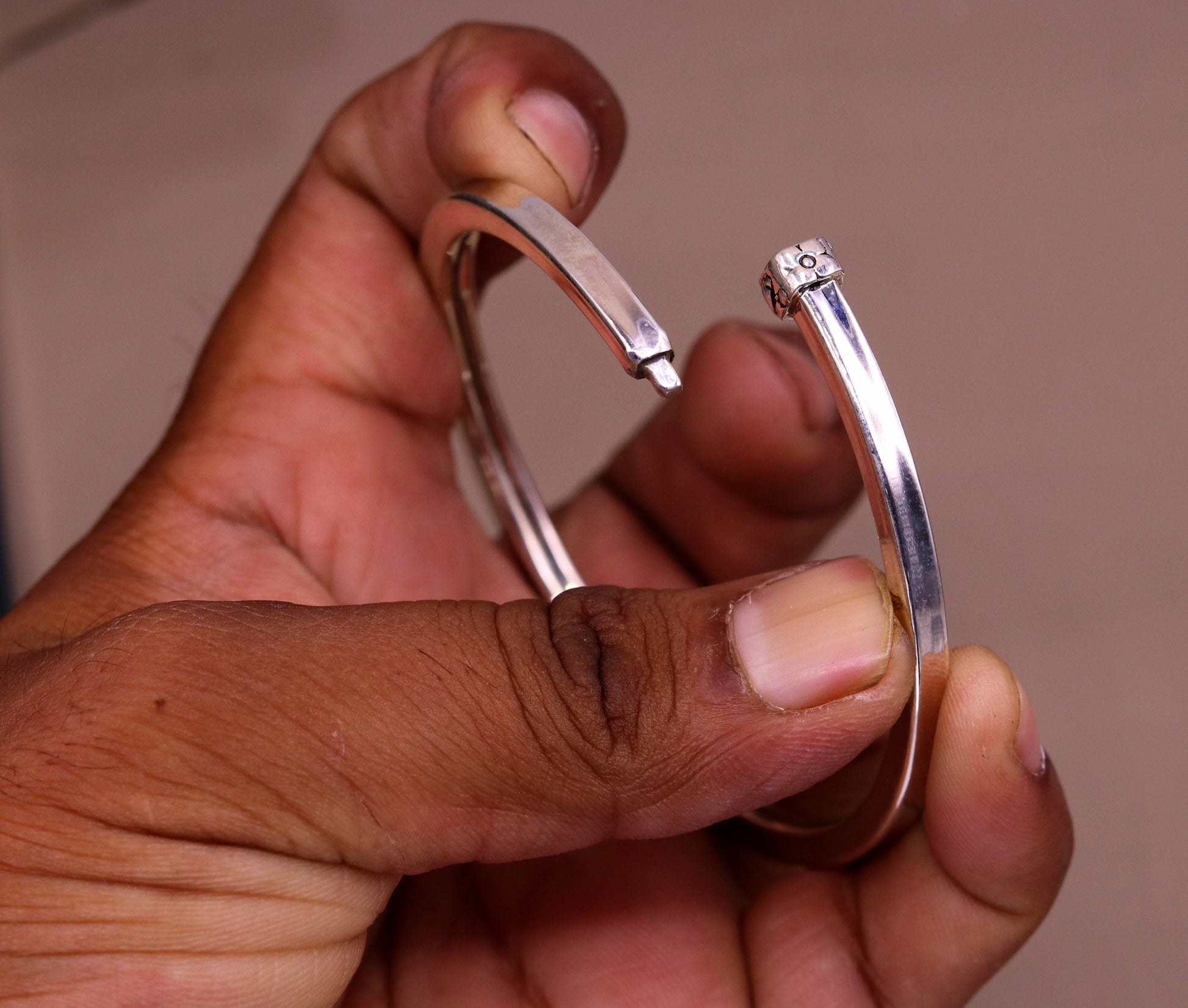 925 sterling silver handmade plain design excellent bangle bracelet kada, excellent gifting unisex jewelry from india, gifting to her ba50 - TRIBAL ORNAMENTS