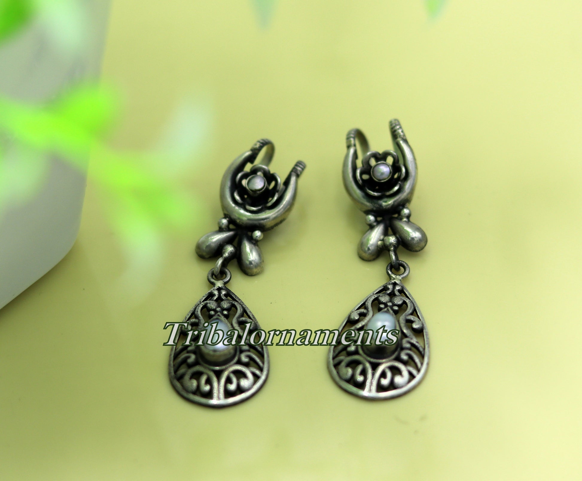 Vintage traditional design handmade 925 sterling silver ear plug ear clip cartilage earring ,excellent party belly dance tribal jewelry s842 - TRIBAL ORNAMENTS