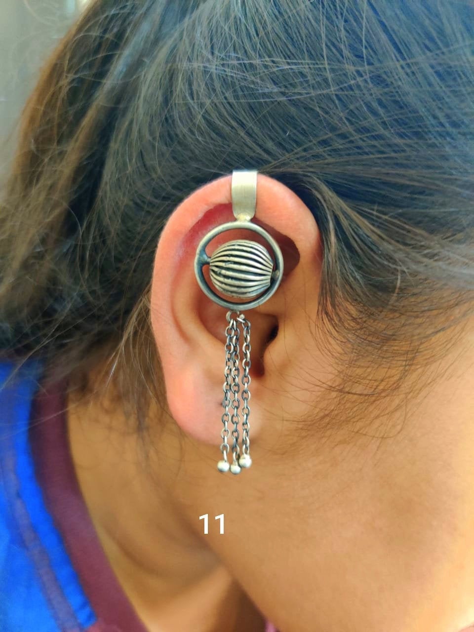 Vintage antique design handmade 925 sterling silver awesome ear clip earring ear plug upper earring jewelry ,tribal jewelry india s846 - TRIBAL ORNAMENTS