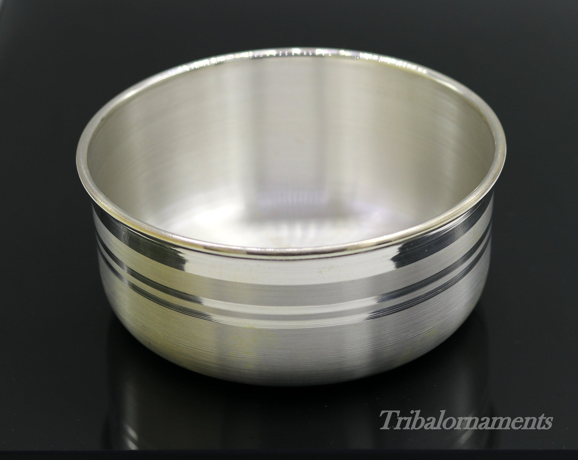 Plain 999 fine silver handmade solid bowl and spoon, silver baby utensils, stay healthy kids/baby for using silver vessels sv175 - TRIBAL ORNAMENTS