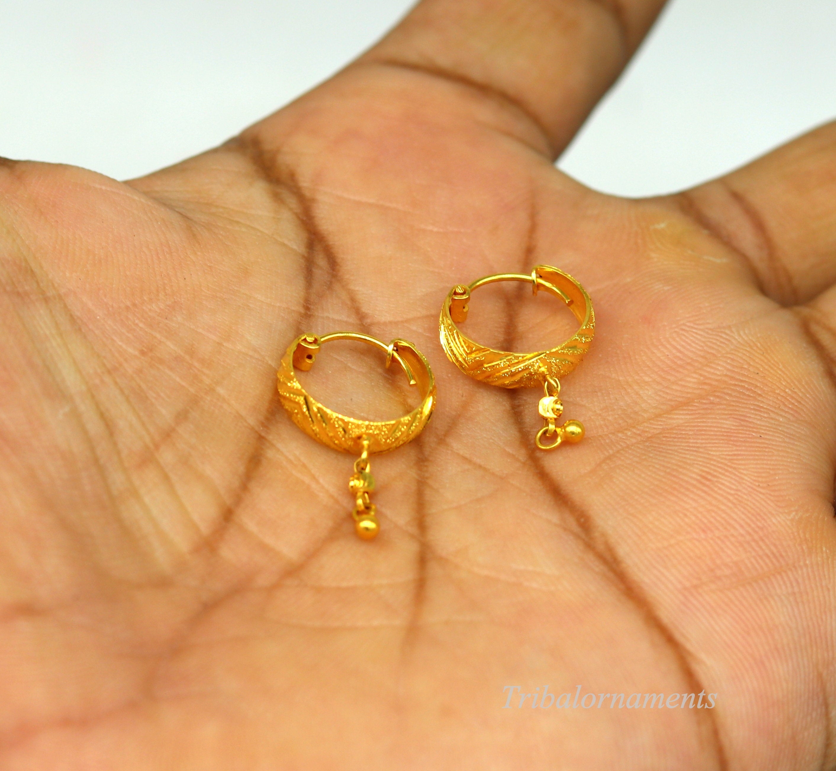 Indian Gold Hoop Earrings  South India Jewels  Gold jewellery design  necklaces Gold earrings designs Jewelry bracelets gold