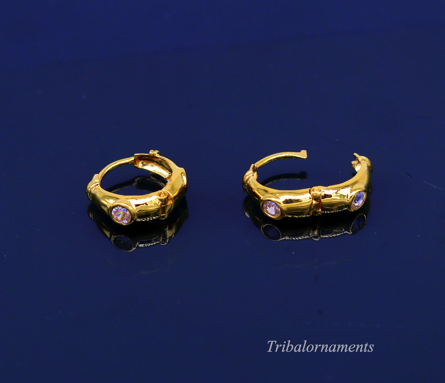 Vintage design 18kt yellow gold handmade fabulous hoops earring bali, amazing customized gifting unisex tribal jewelry ho44 - TRIBAL ORNAMENTS