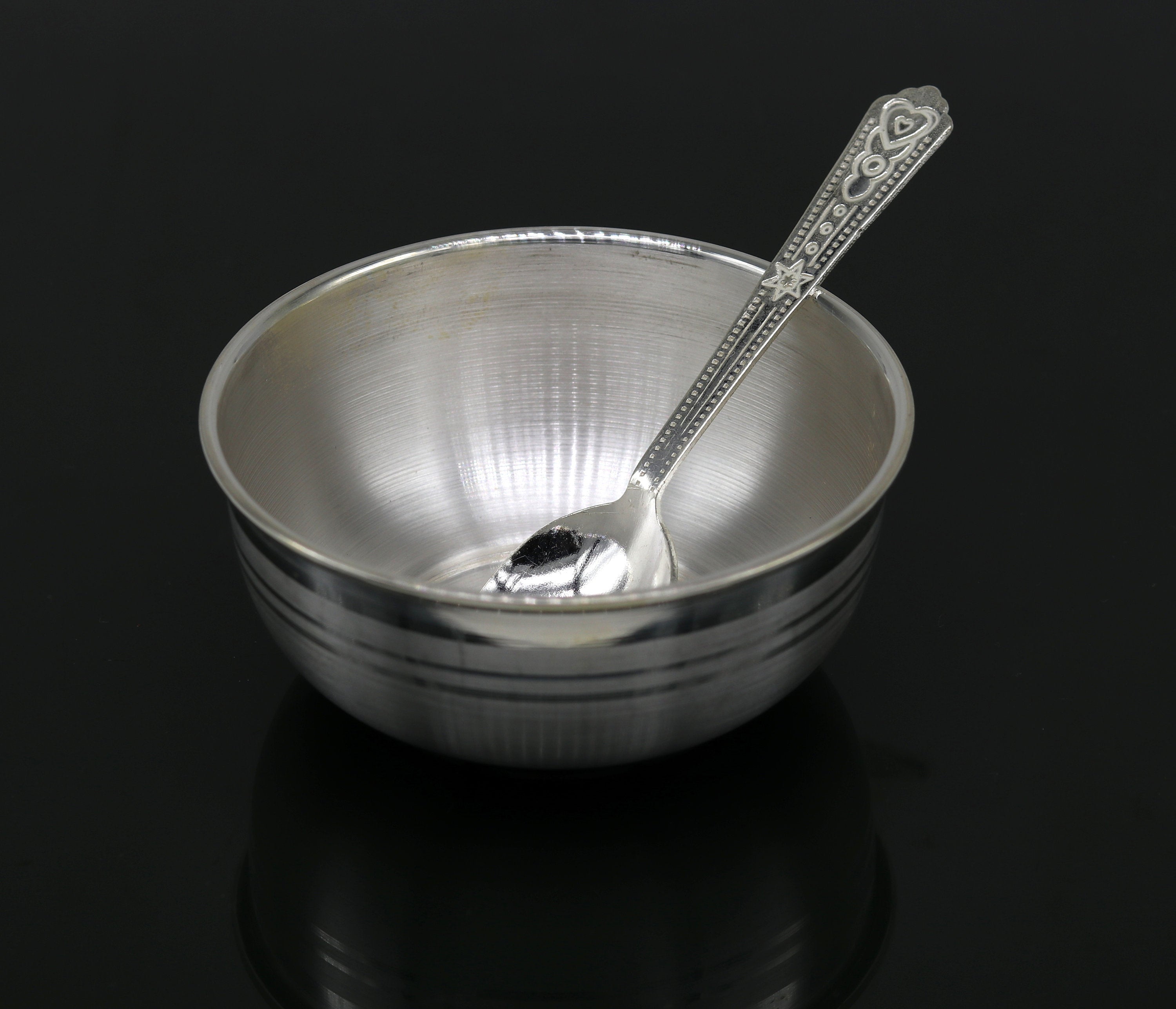 Pure silver bowl and spoon for sale baby cost