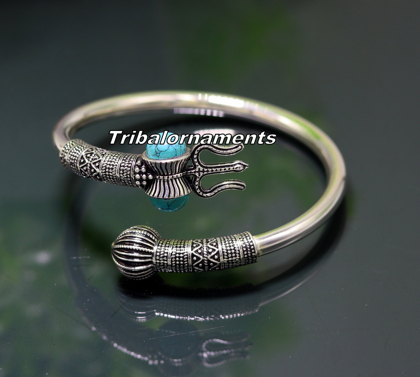 Amazing design Handcrafted 925 sterling silver bangle bracelet kada excellent Lord shiva trident customized jewelry,gifting unisex nsk240 - TRIBAL ORNAMENTS