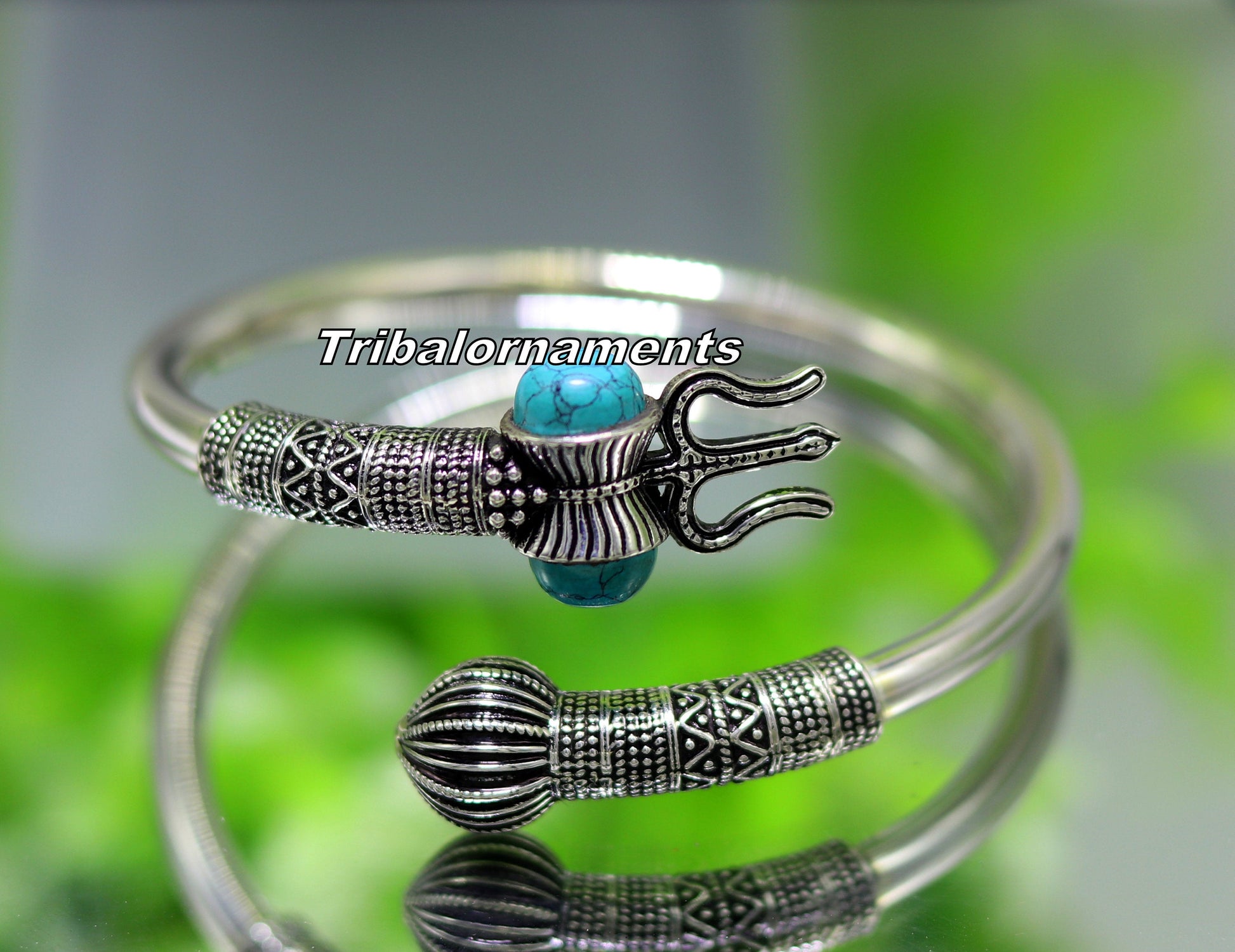 Amazing design Handcrafted 925 sterling silver bangle bracelet kada excellent Lord shiva trident customized jewelry,gifting unisex nsk240 - TRIBAL ORNAMENTS