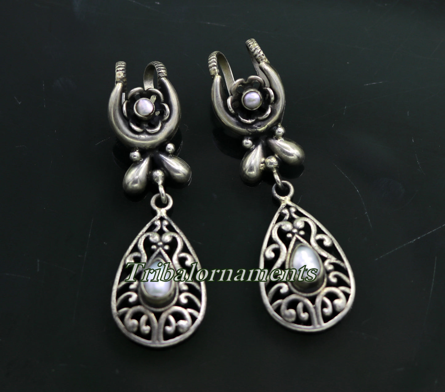 Vintage traditional design handmade 925 sterling silver ear plug ear clip cartilage earring ,excellent party belly dance tribal jewelry s842 - TRIBAL ORNAMENTS